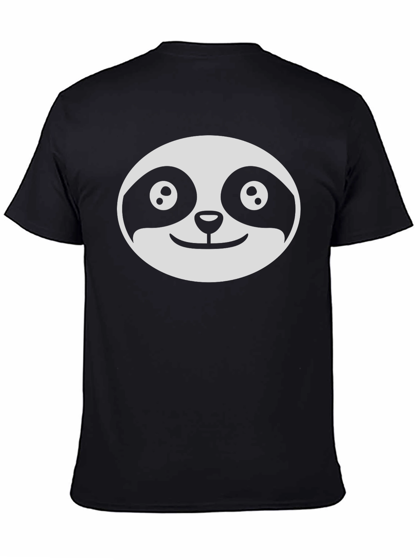 Cute Sloth Face Graphic Black T-Shirt