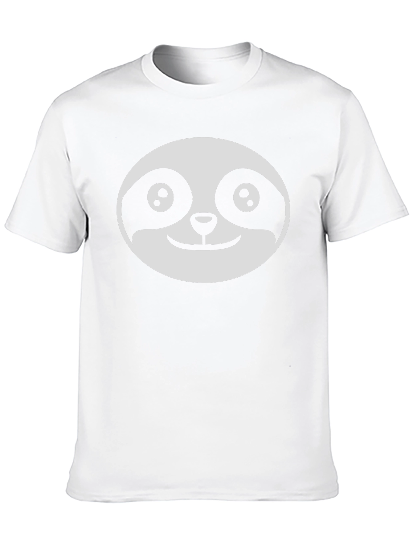 Cute Sloth Face Graphic Black T-Shirt