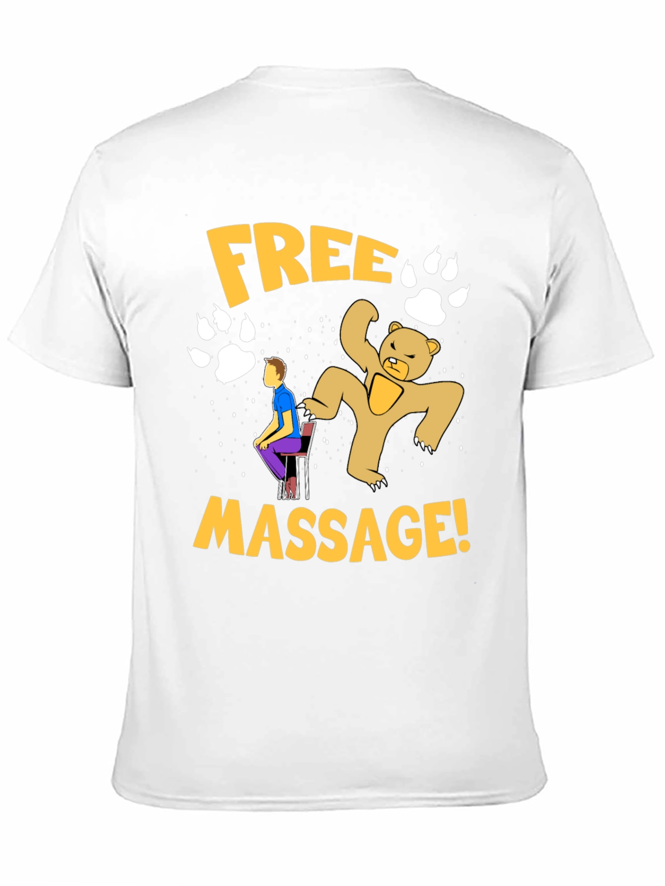 Funny Free Massage Bear Graphic T-Shirt