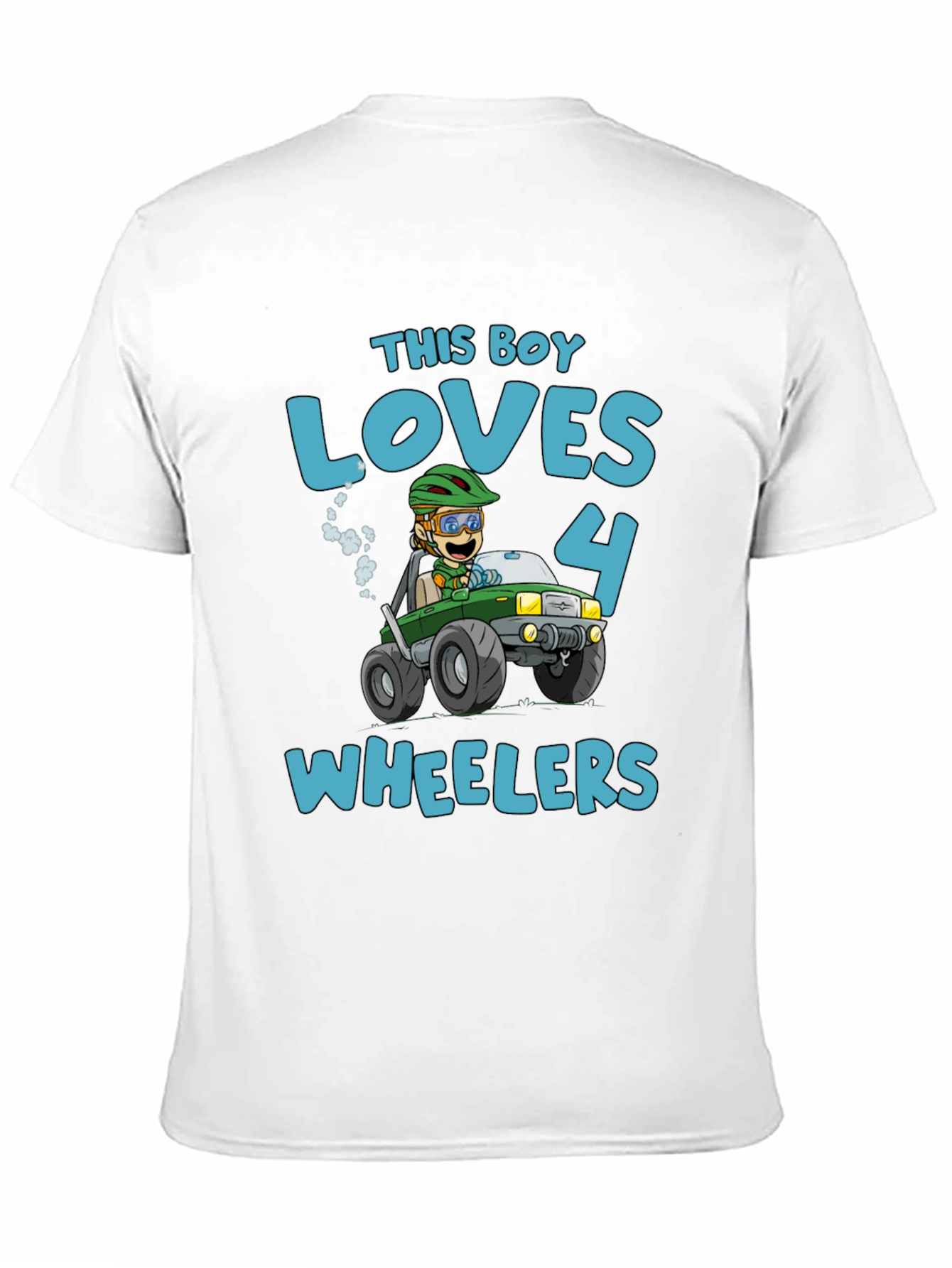 Boy Loves 4 Wheelers Black Graphic Tee