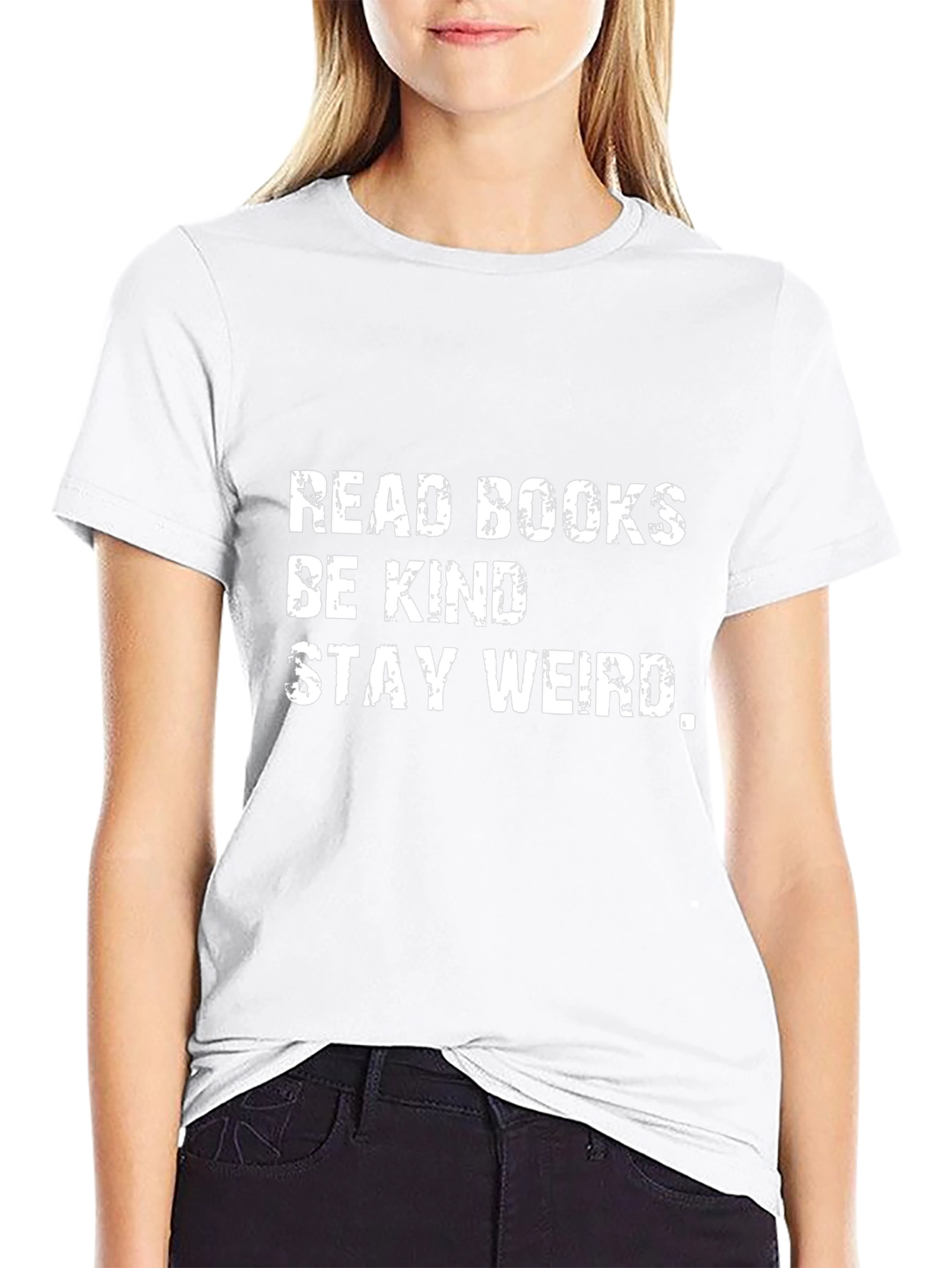 Read Books Be Kind Stay Weird Black T-Shirt