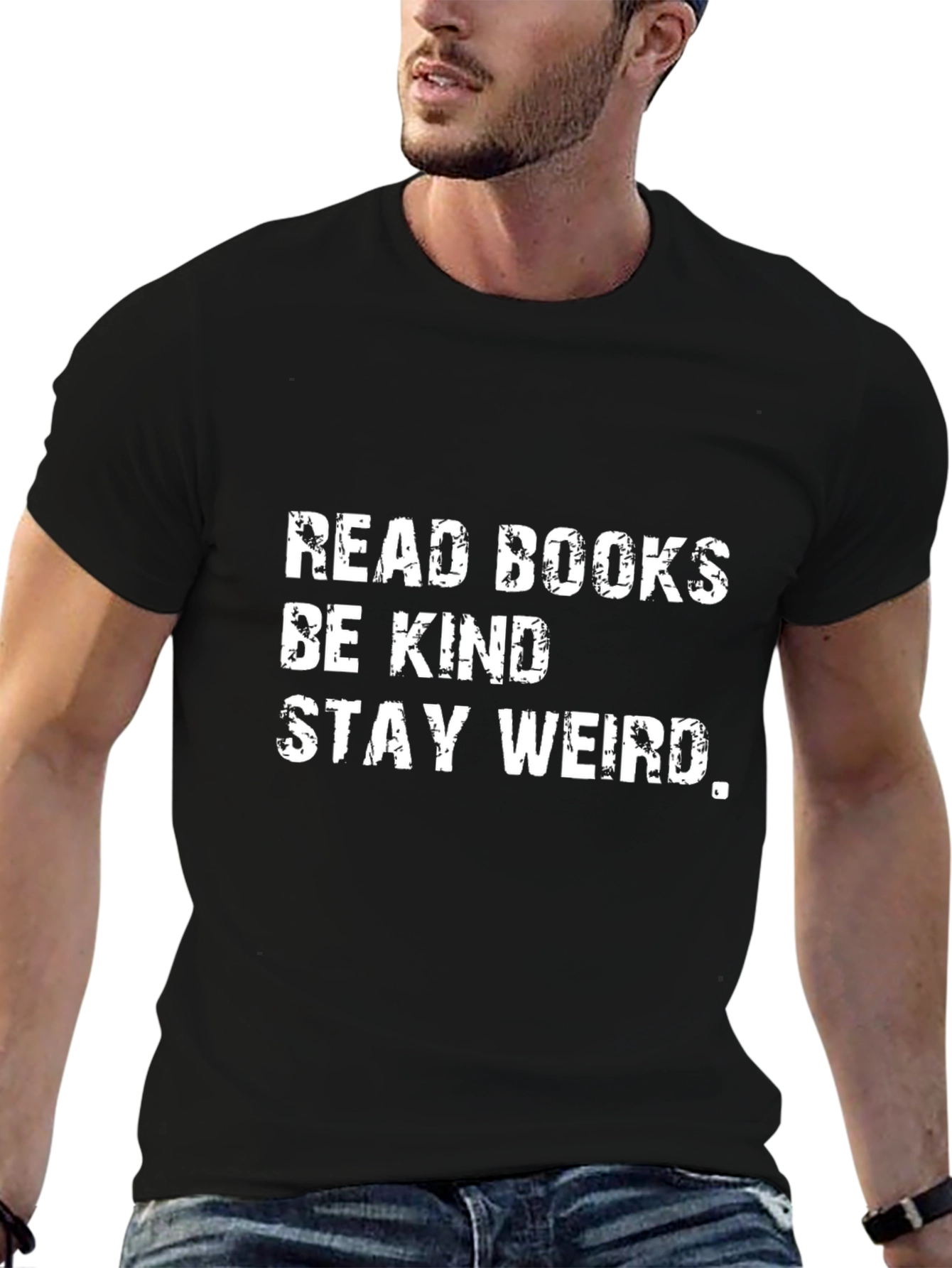 Read Books Be Kind Stay Weird Black T-Shirt