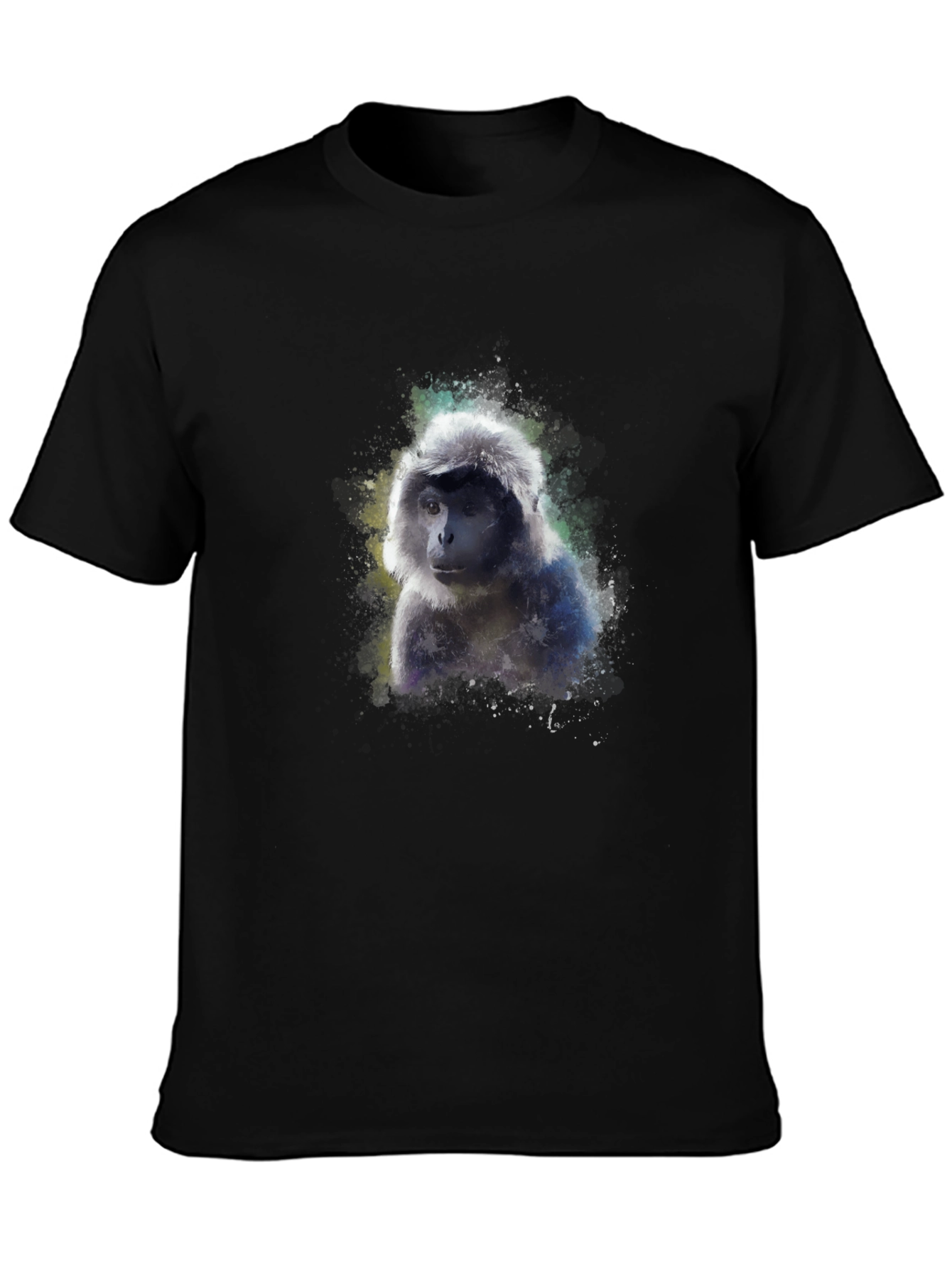 Monkey Graphic Black T-Shirt - Unique Artistic Design