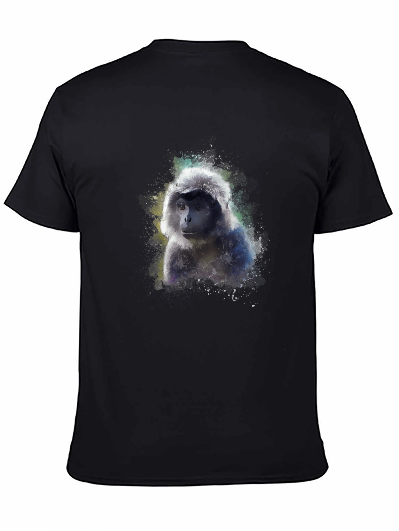 Monkey Graphic Black T-Shirt - Unique Artistic Design