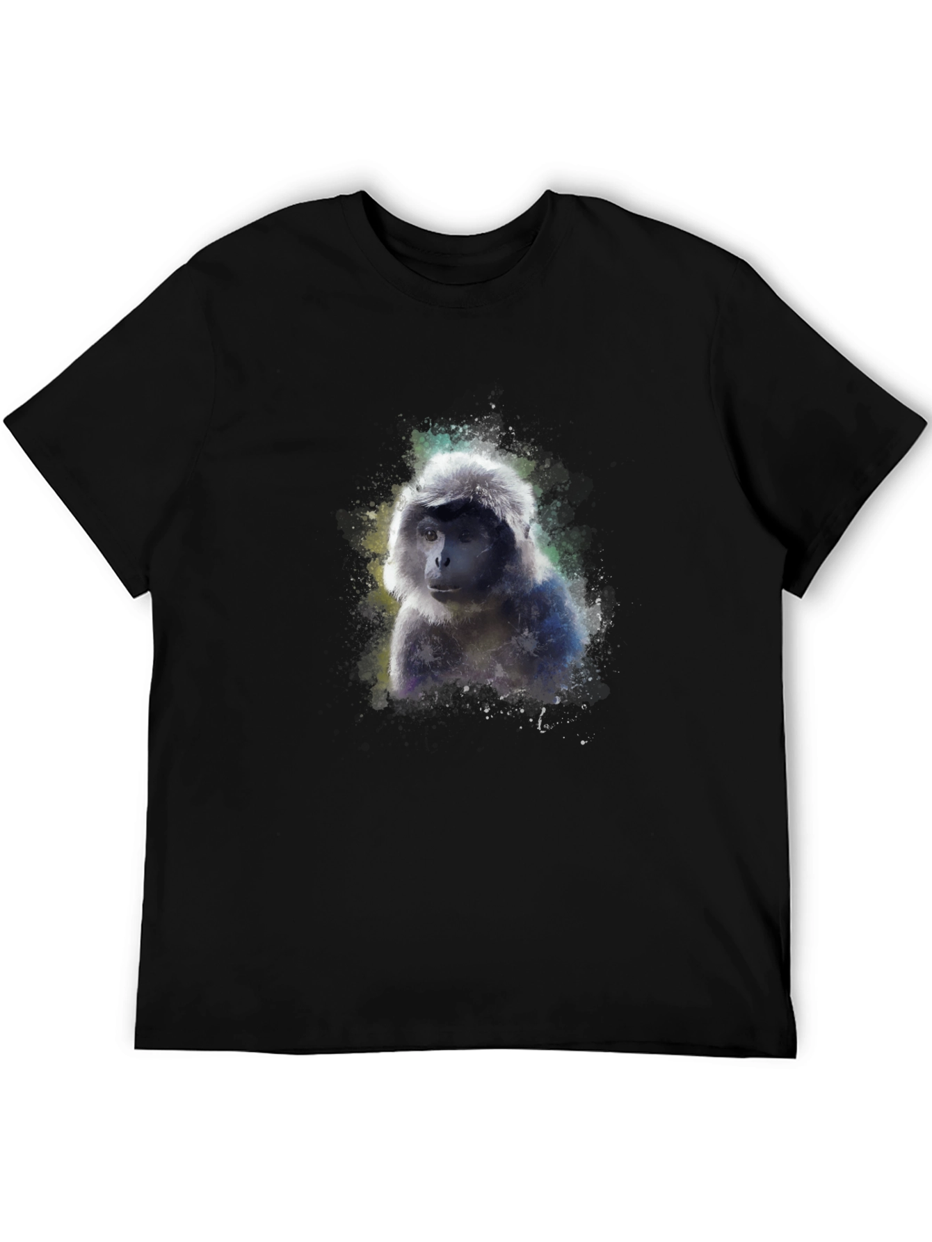 Monkey Graphic Black T-Shirt - Unique Artistic Design