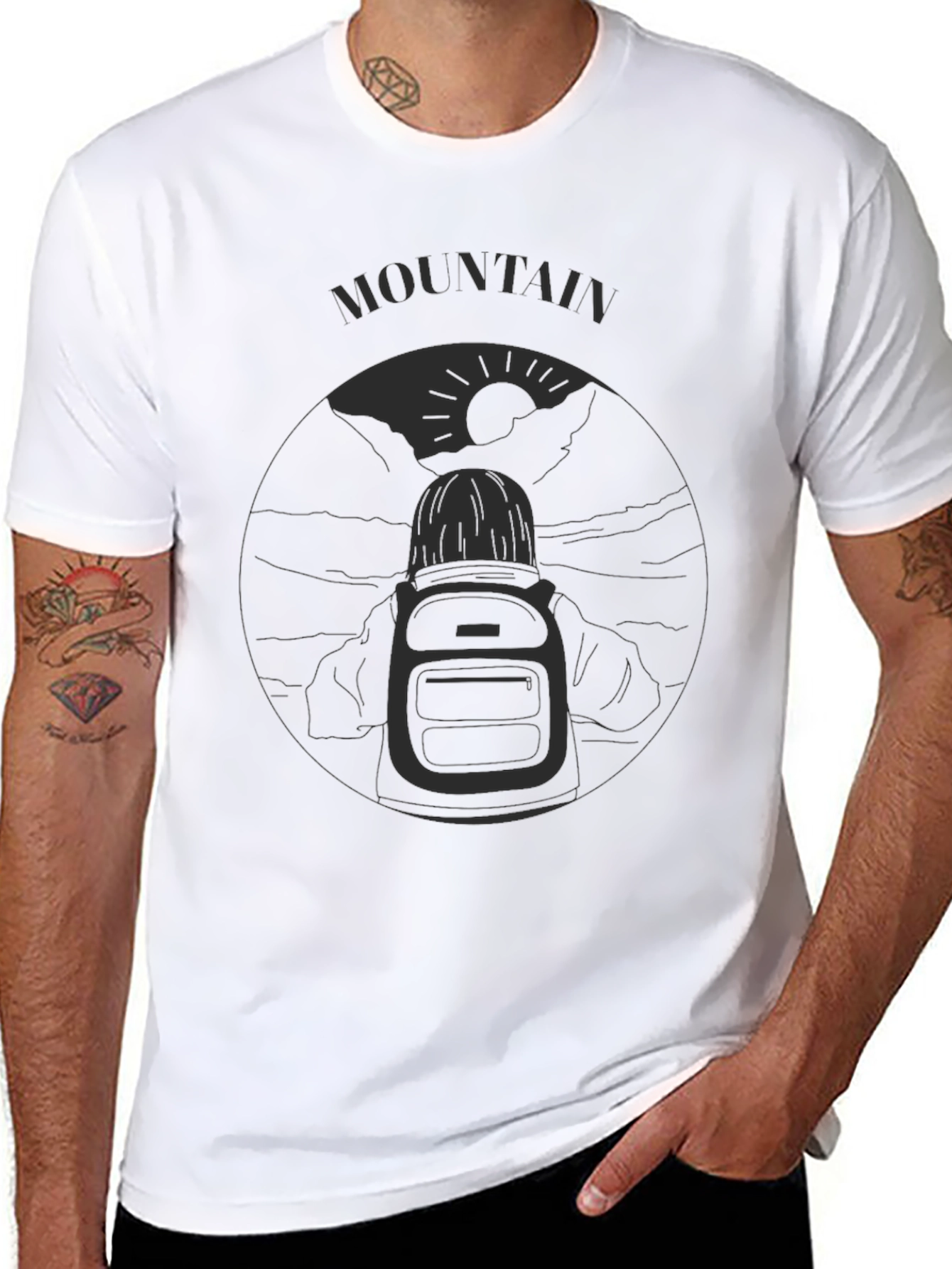 Mountain Adventure T-Shirt - Black Graphic Tee