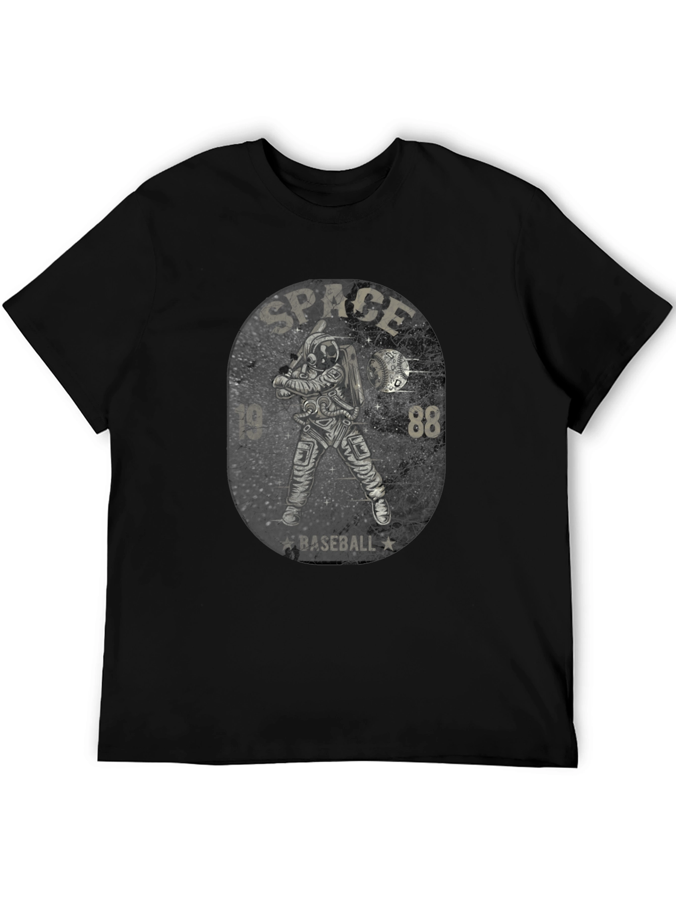 Space Baseball Black T-Shirt