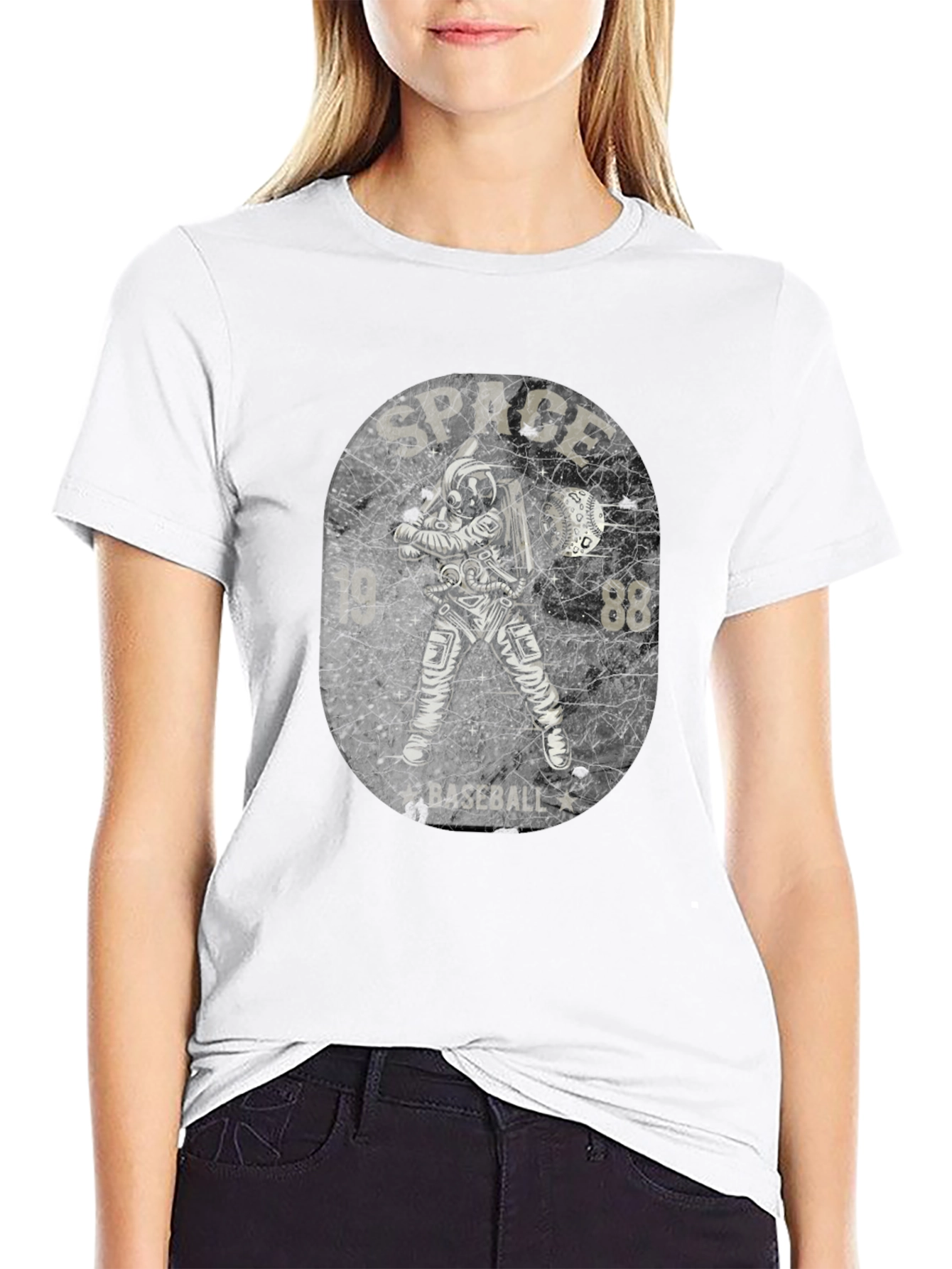 Space Baseball Black T-Shirt