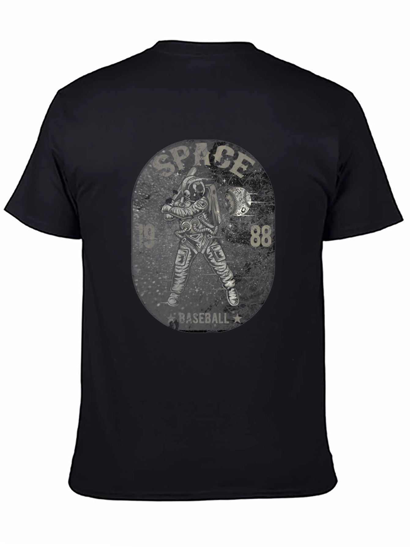 Space Baseball Black T-Shirt