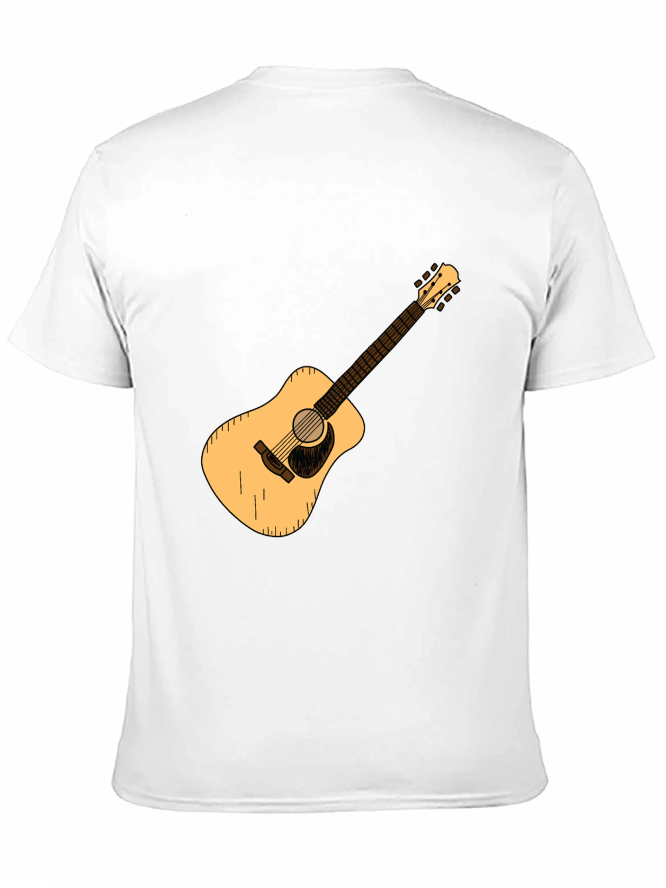 Guitar Graphic Tee - Black Cotton Casual T-Shirt