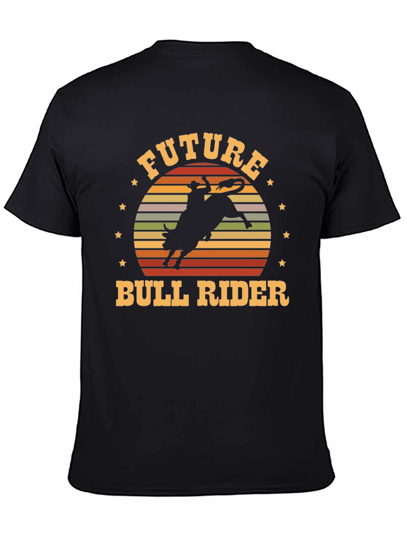 Future Bull Rider Black Graphic T-Shirt
