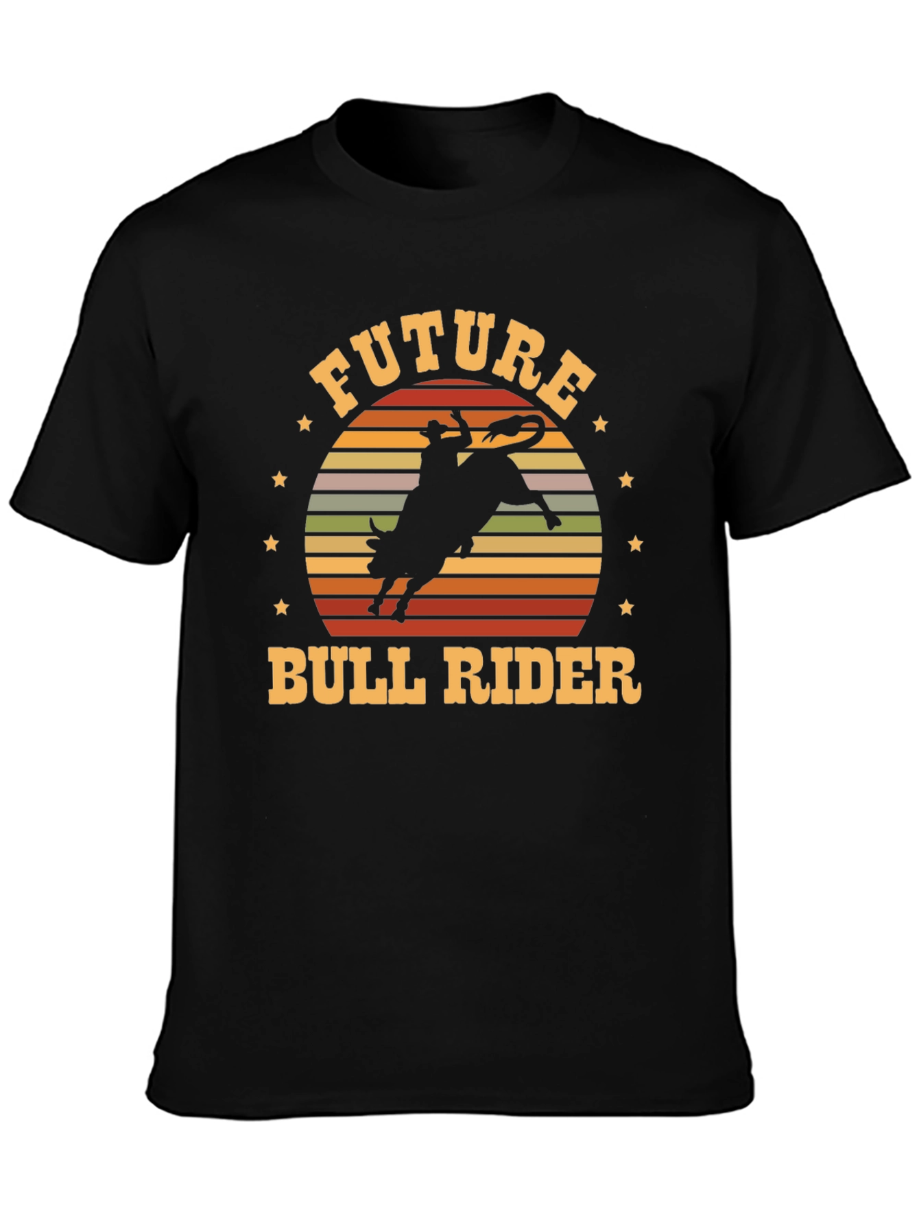 Future Bull Rider Black Graphic T-Shirt