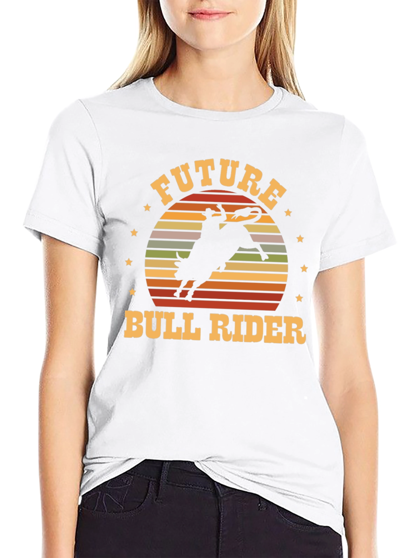 Future Bull Rider Black Graphic T-Shirt