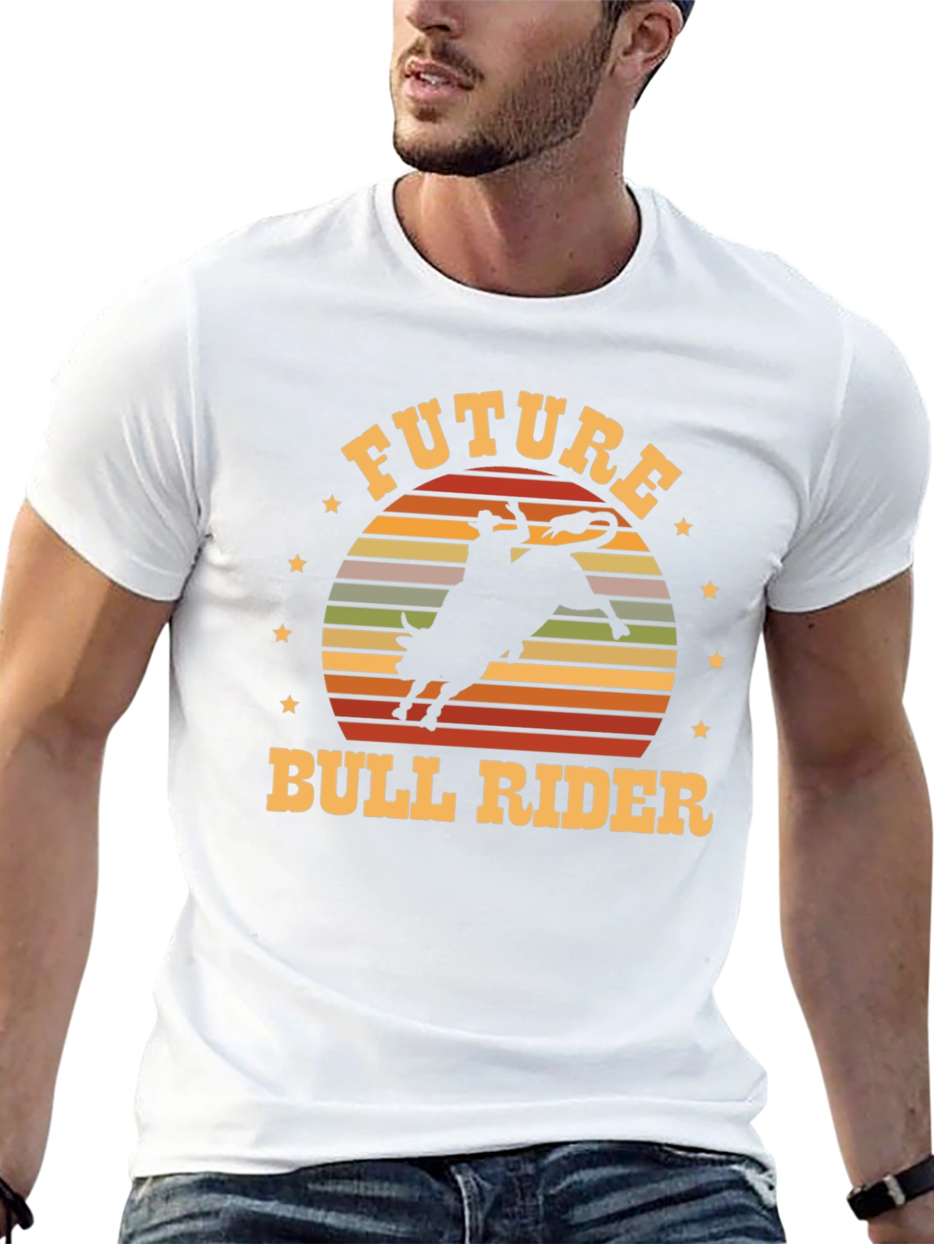 Future Bull Rider Black Graphic T-Shirt