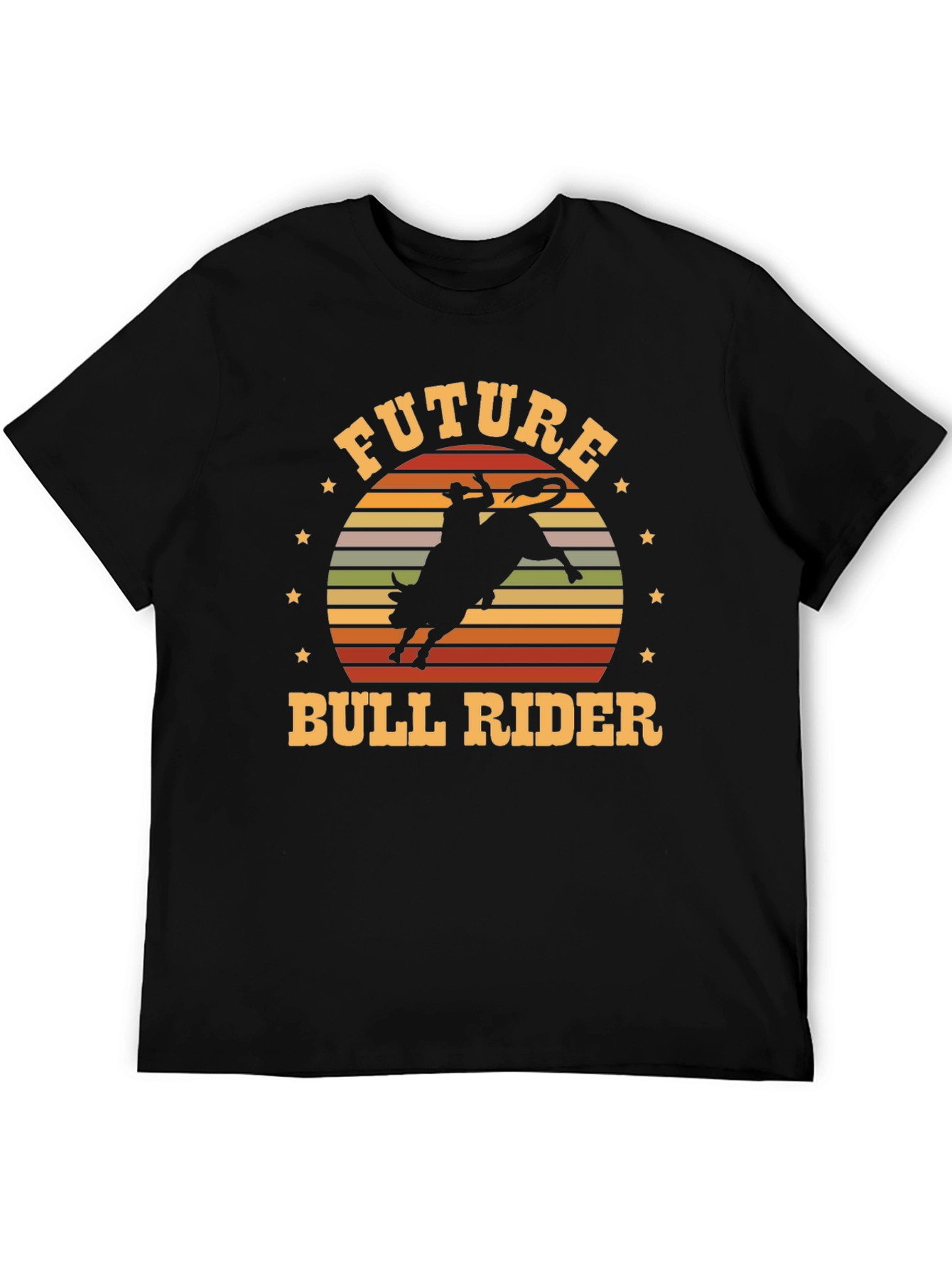 Future Bull Rider Black Graphic T-Shirt