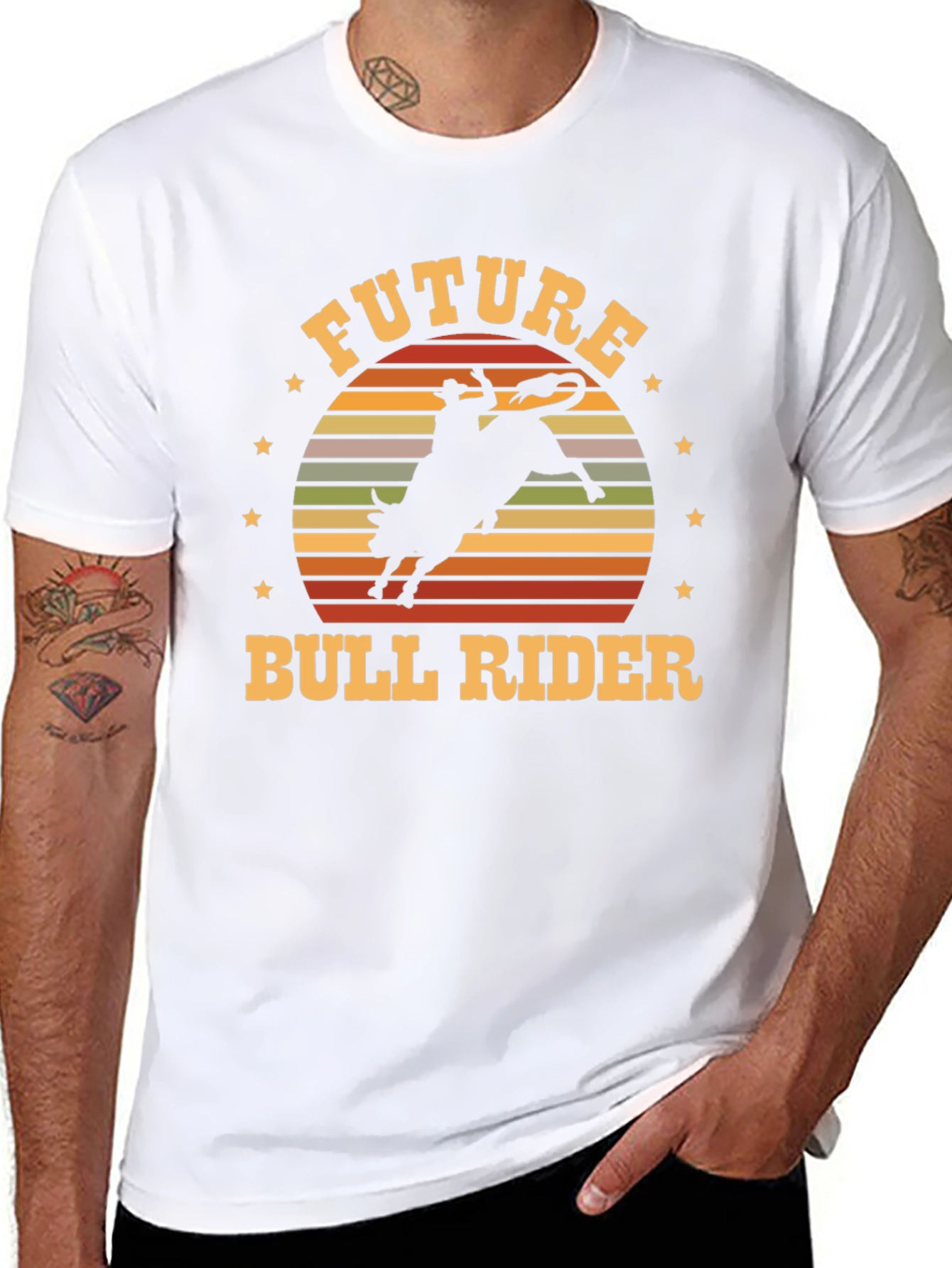 Future Bull Rider Black Graphic T-Shirt