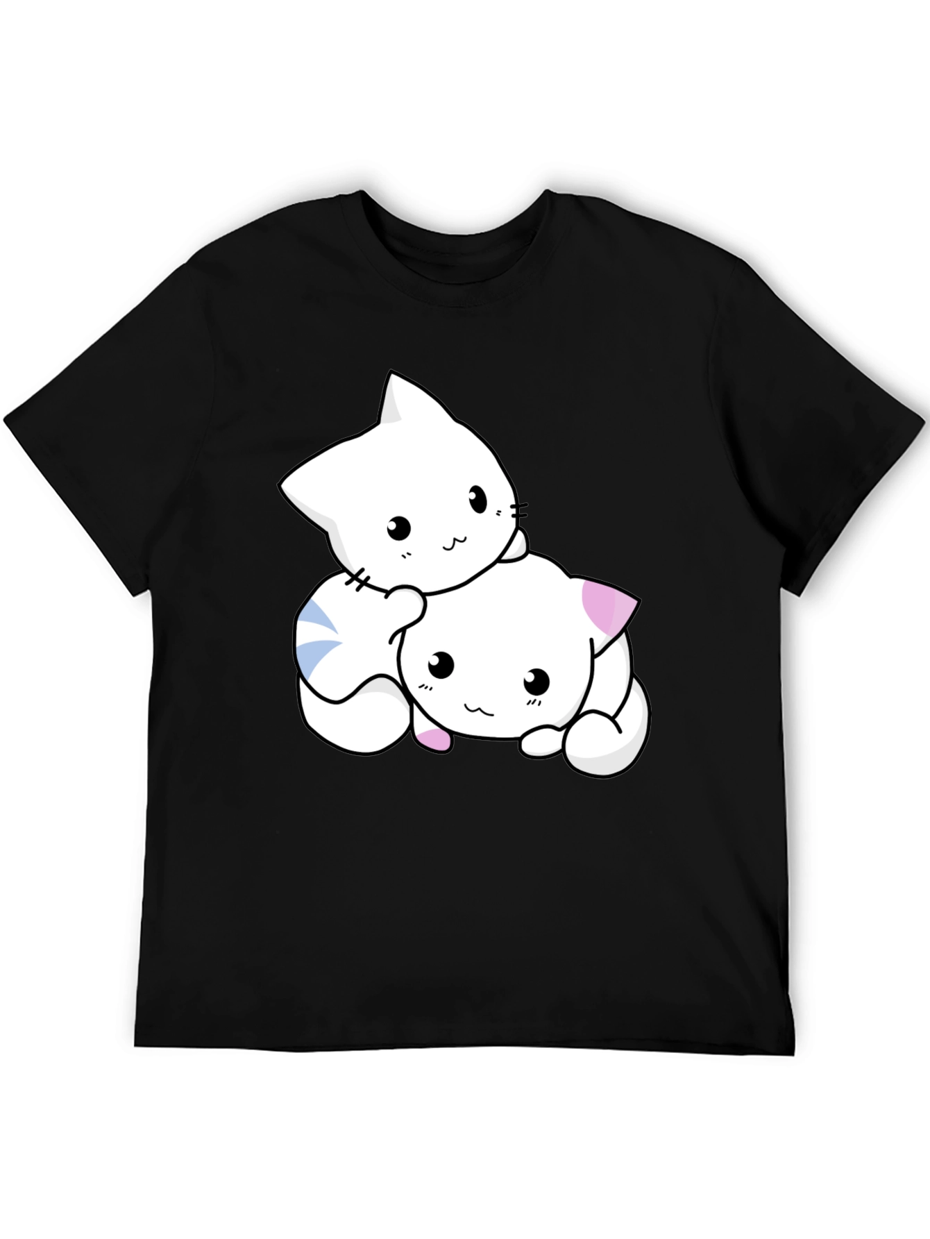 Cute Kitten Graphic Black T-Shirt