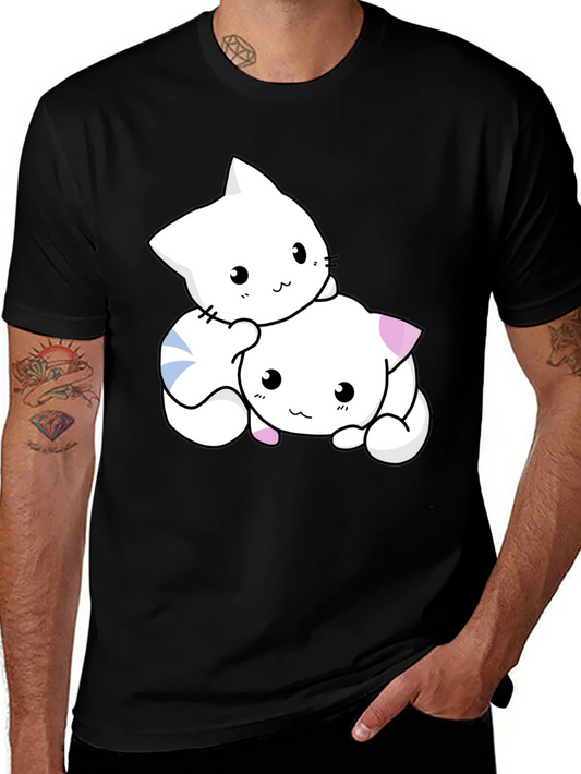 Cute Kitten Graphic Black T-Shirt