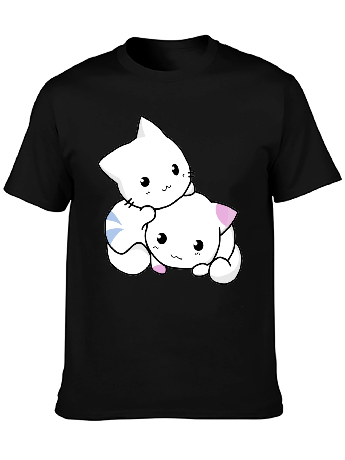 Cute Kitten Graphic Black T-Shirt