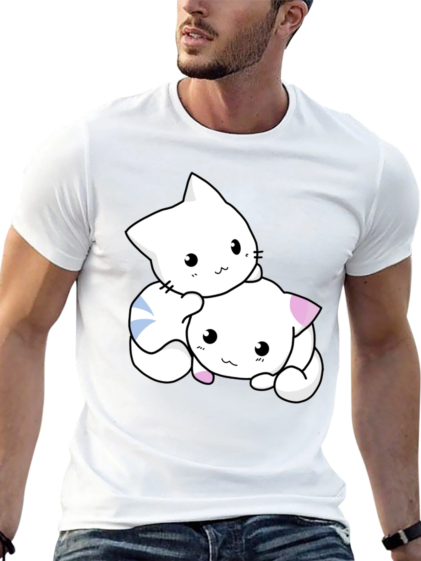 Cute Kitten Graphic Black T-Shirt