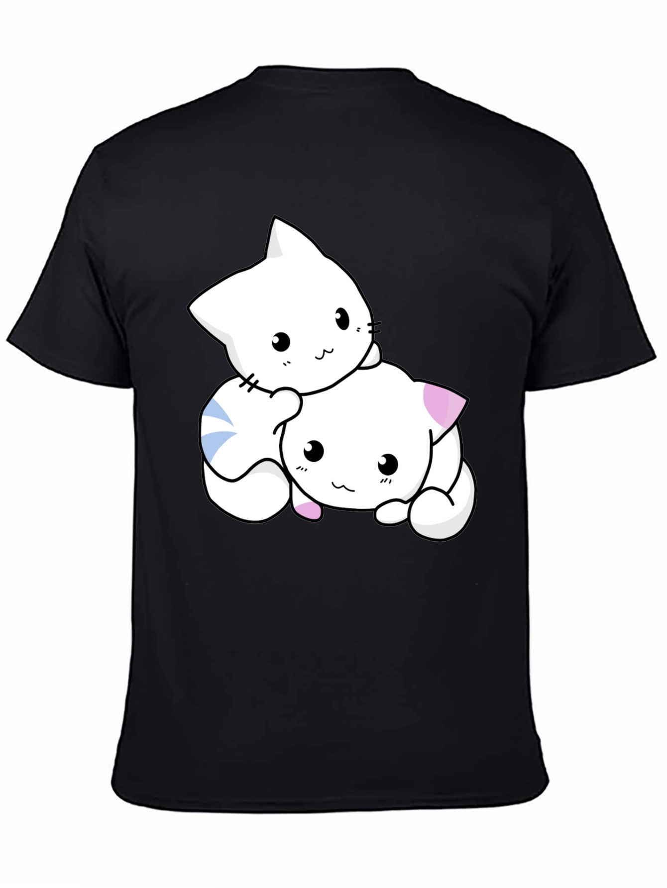 Cute Kitten Graphic Black T-Shirt