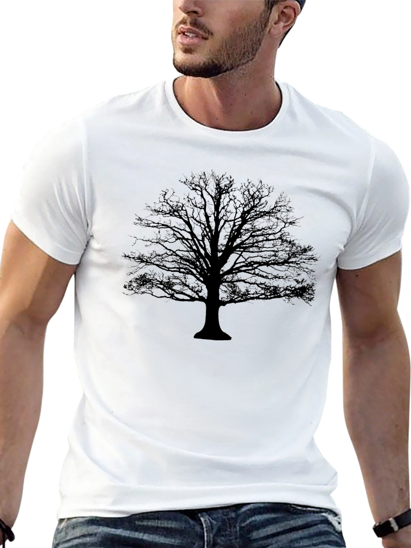 Mens Black Tree Graphic T-Shirt