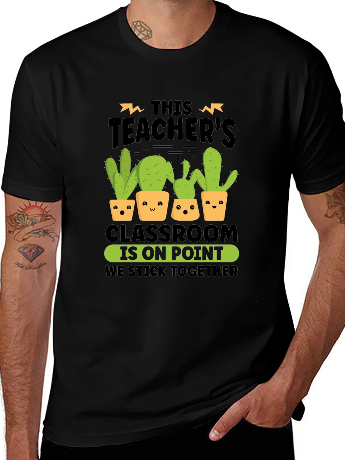 Teacher Cactus Graphic Tee - On Point Classroom Shirt