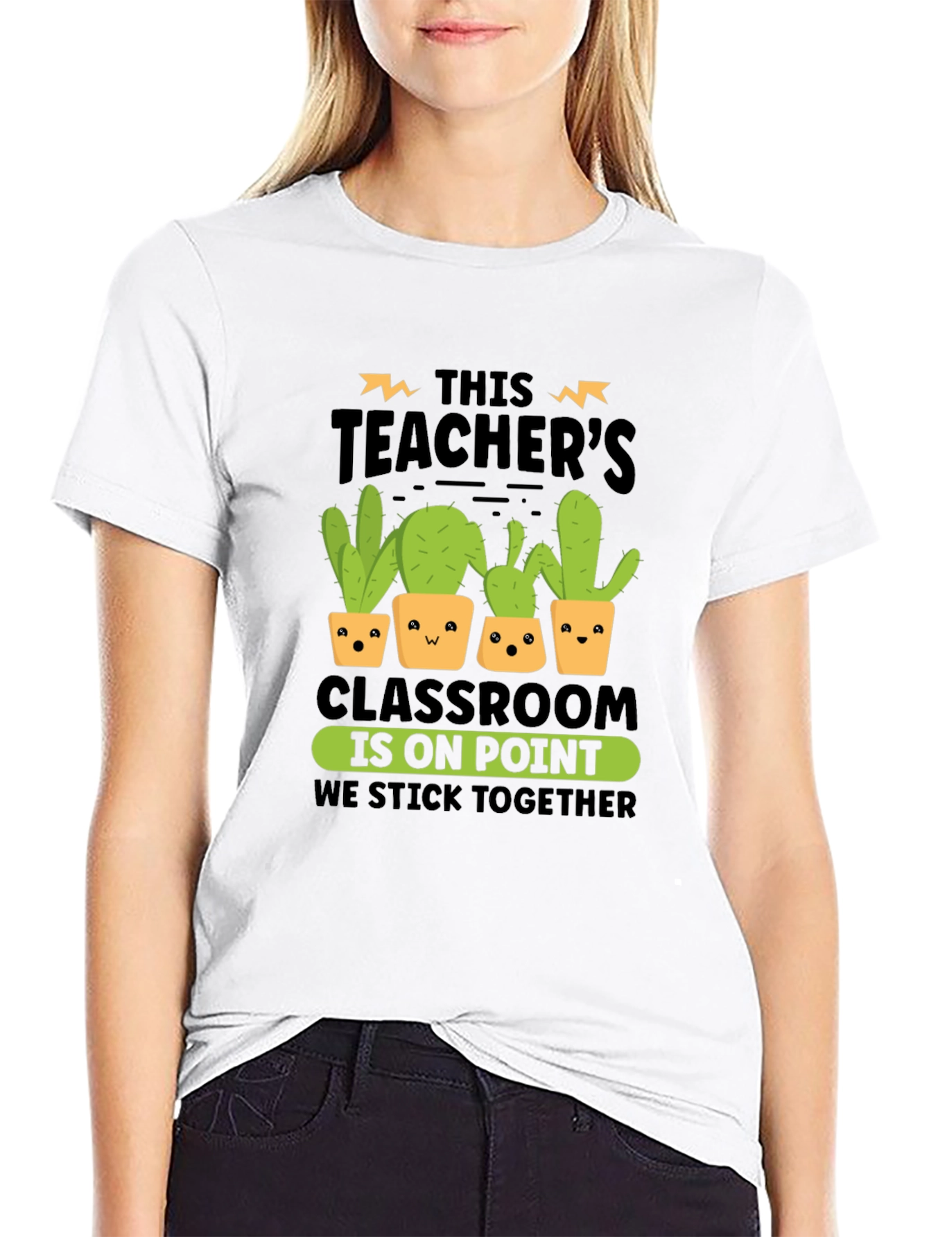 Teacher Cactus Graphic Tee - On Point Classroom Shirt