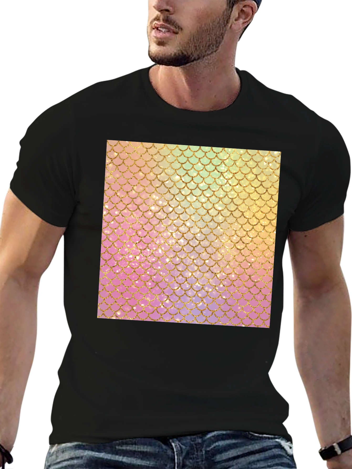 Mermaid Scales Graphic Tee - Trendy T-Shirt