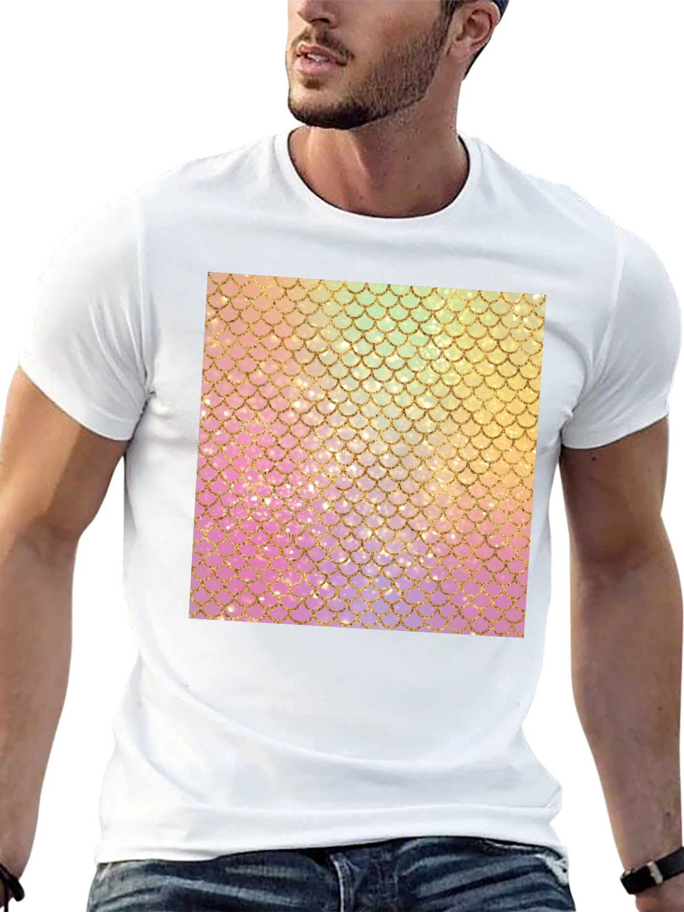 Mermaid Scales Graphic Tee - Trendy T-Shirt