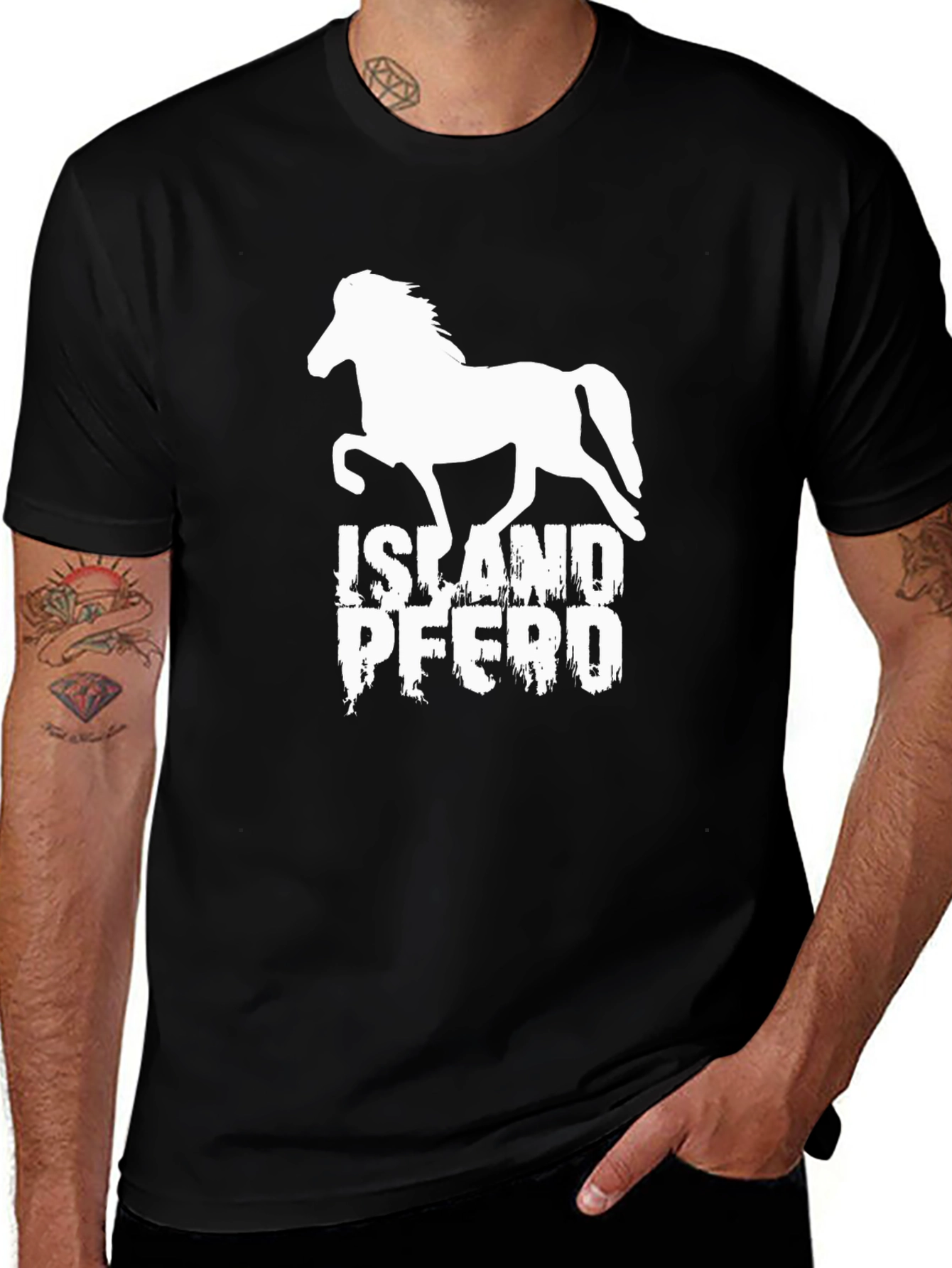 Iceland Horse T-Shirt - Black Cotton Tee