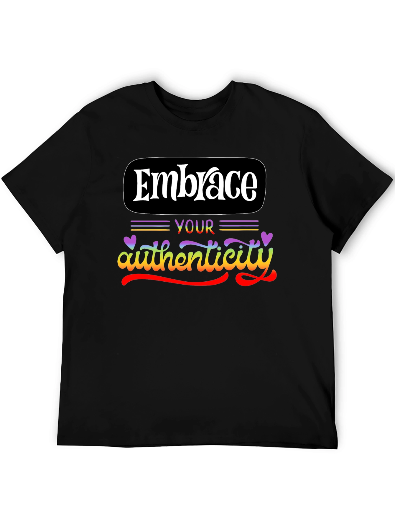 Embrace Your Authenticity Black Graphic Tee