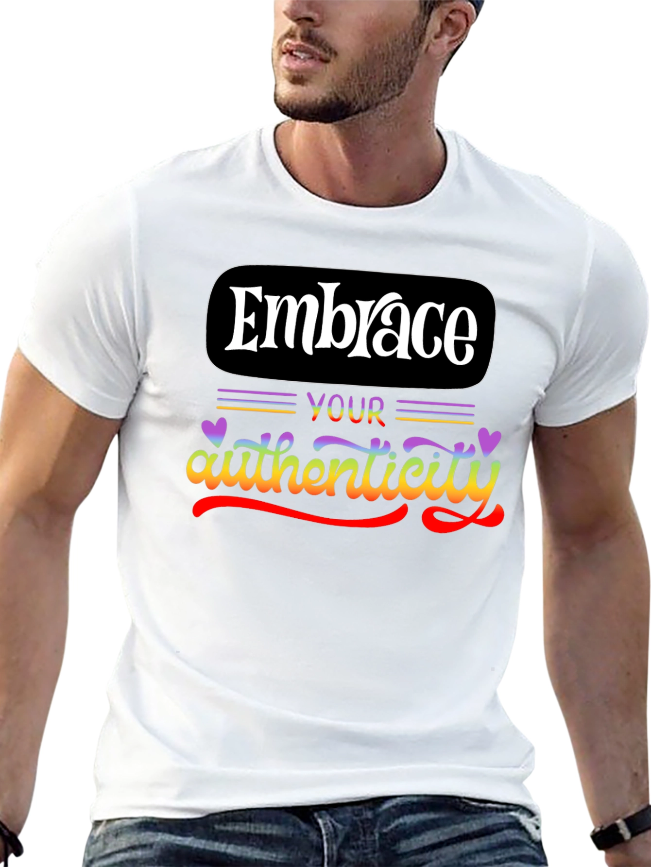 Embrace Your Authenticity Black Graphic Tee