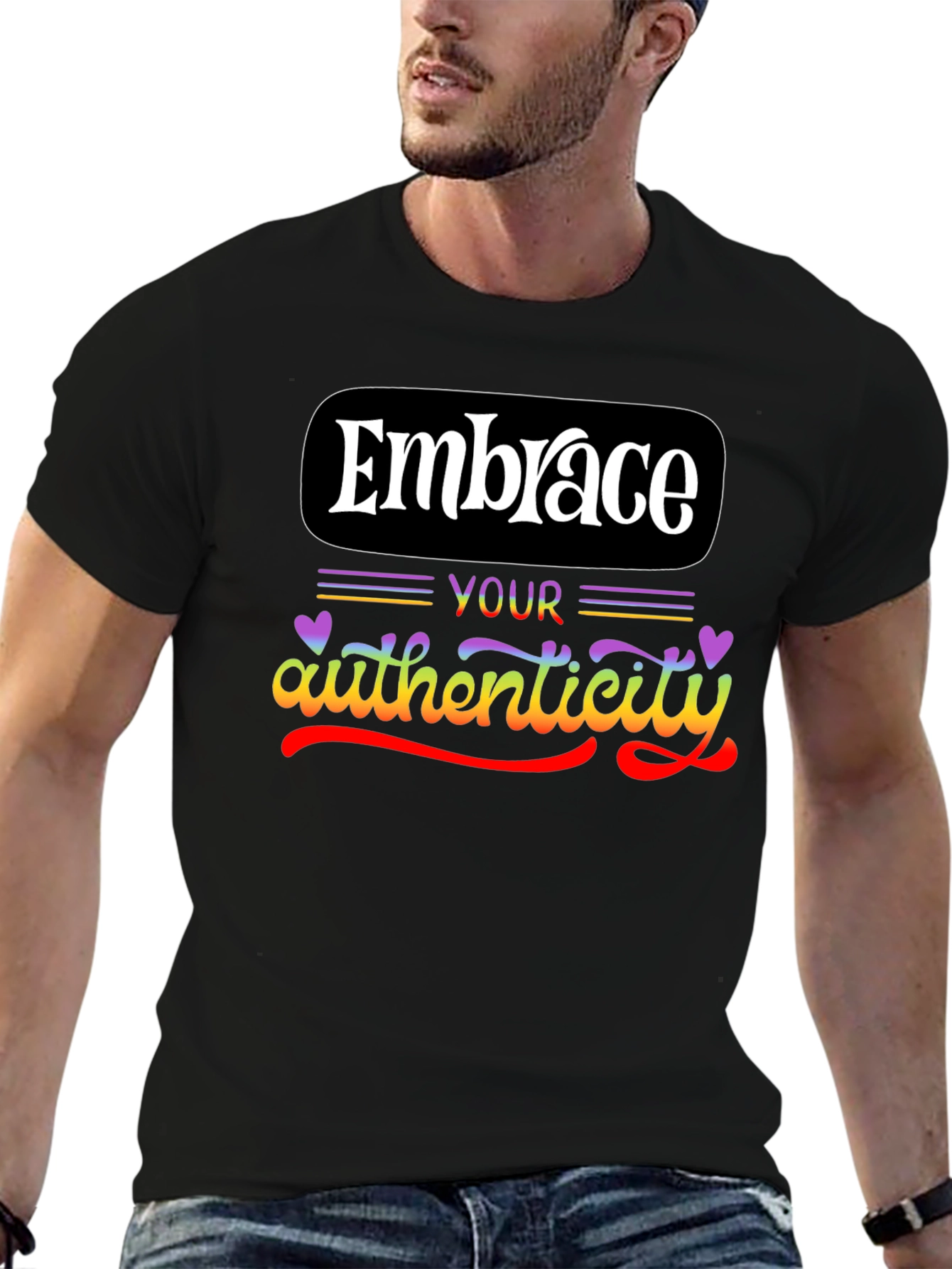 Embrace Your Authenticity Black Graphic Tee
