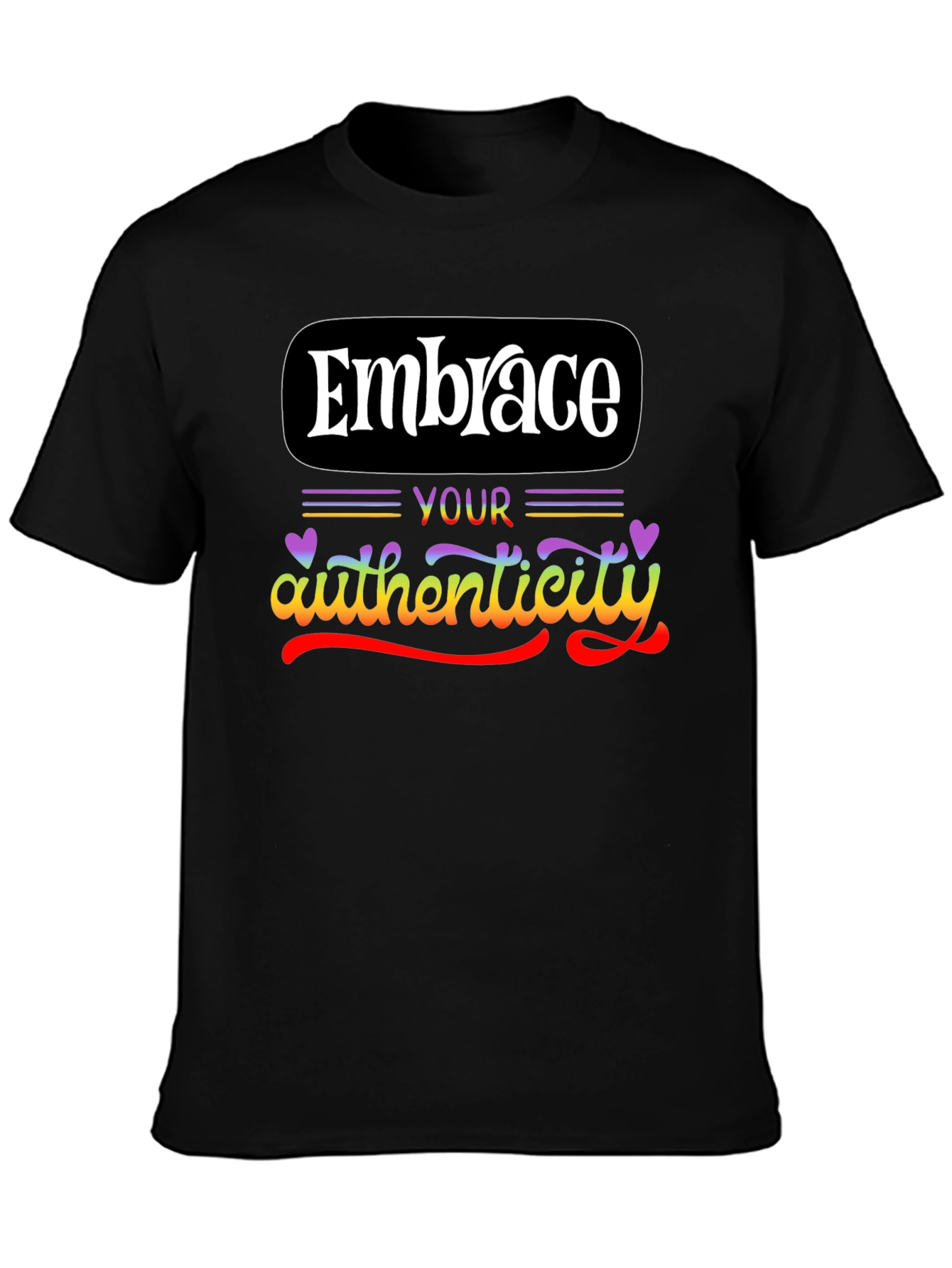 Embrace Your Authenticity Black Graphic Tee