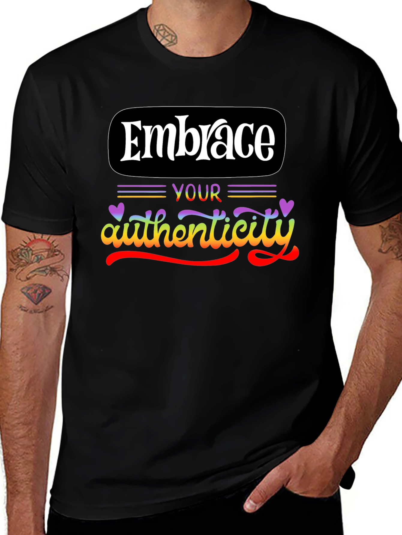 Embrace Your Authenticity Black Graphic Tee
