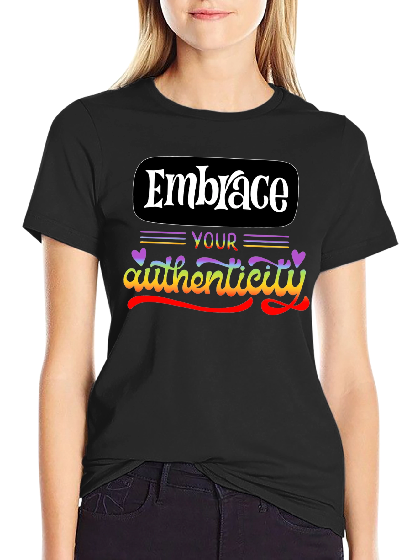 Embrace Your Authenticity Black Graphic Tee