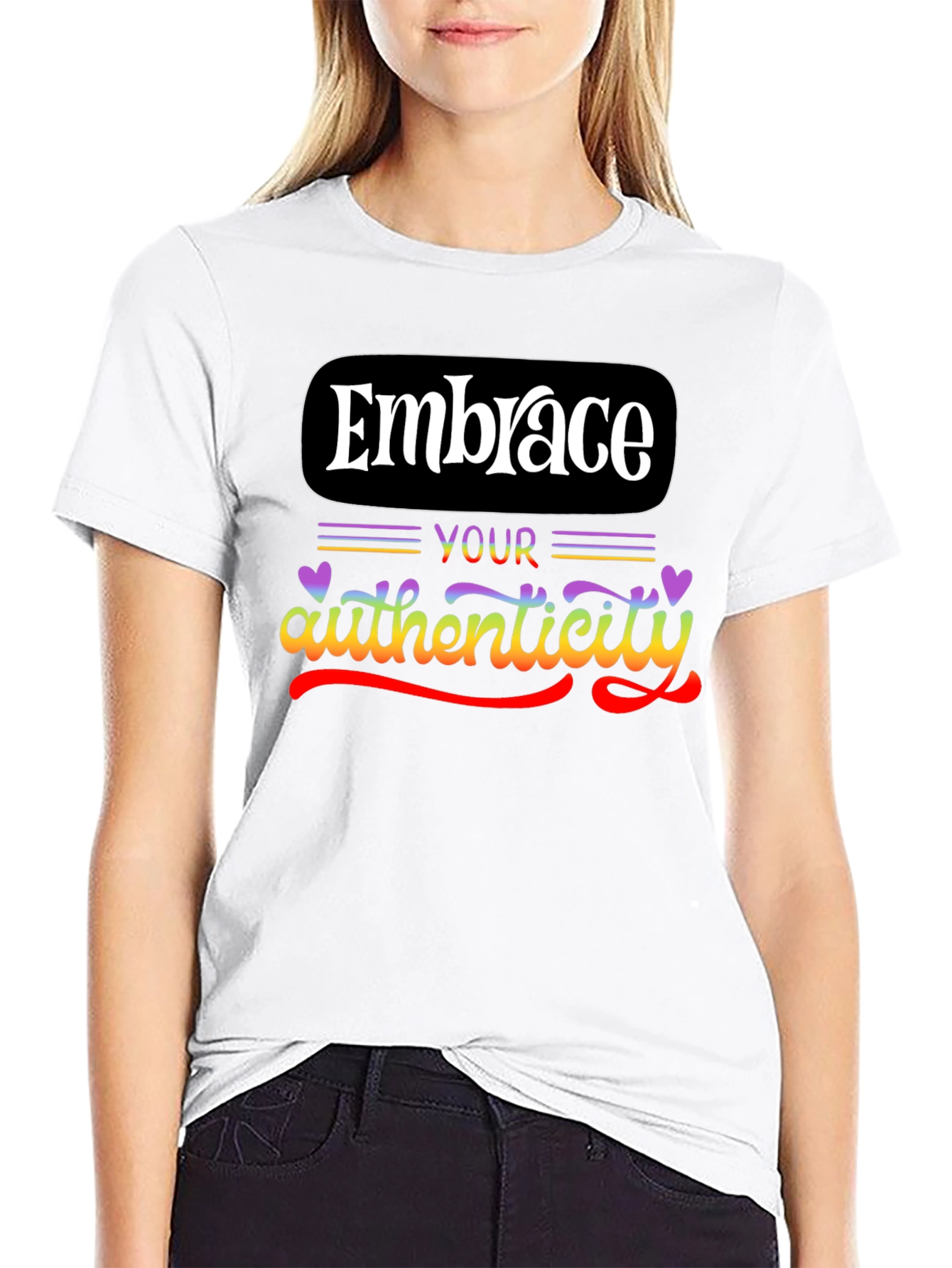 Embrace Your Authenticity Black Graphic Tee