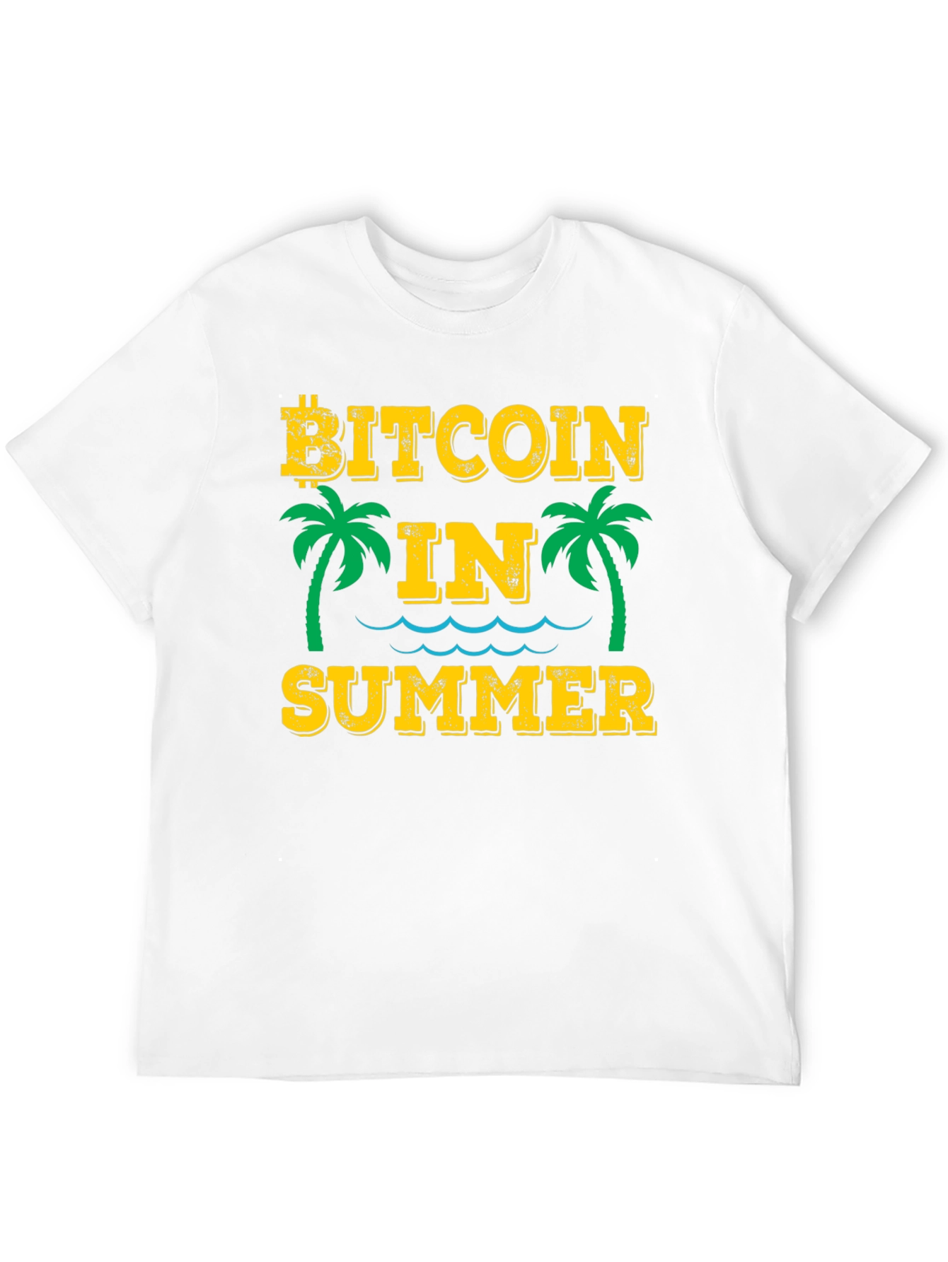 Bitcoin in Summer Black Graphic T-Shirt