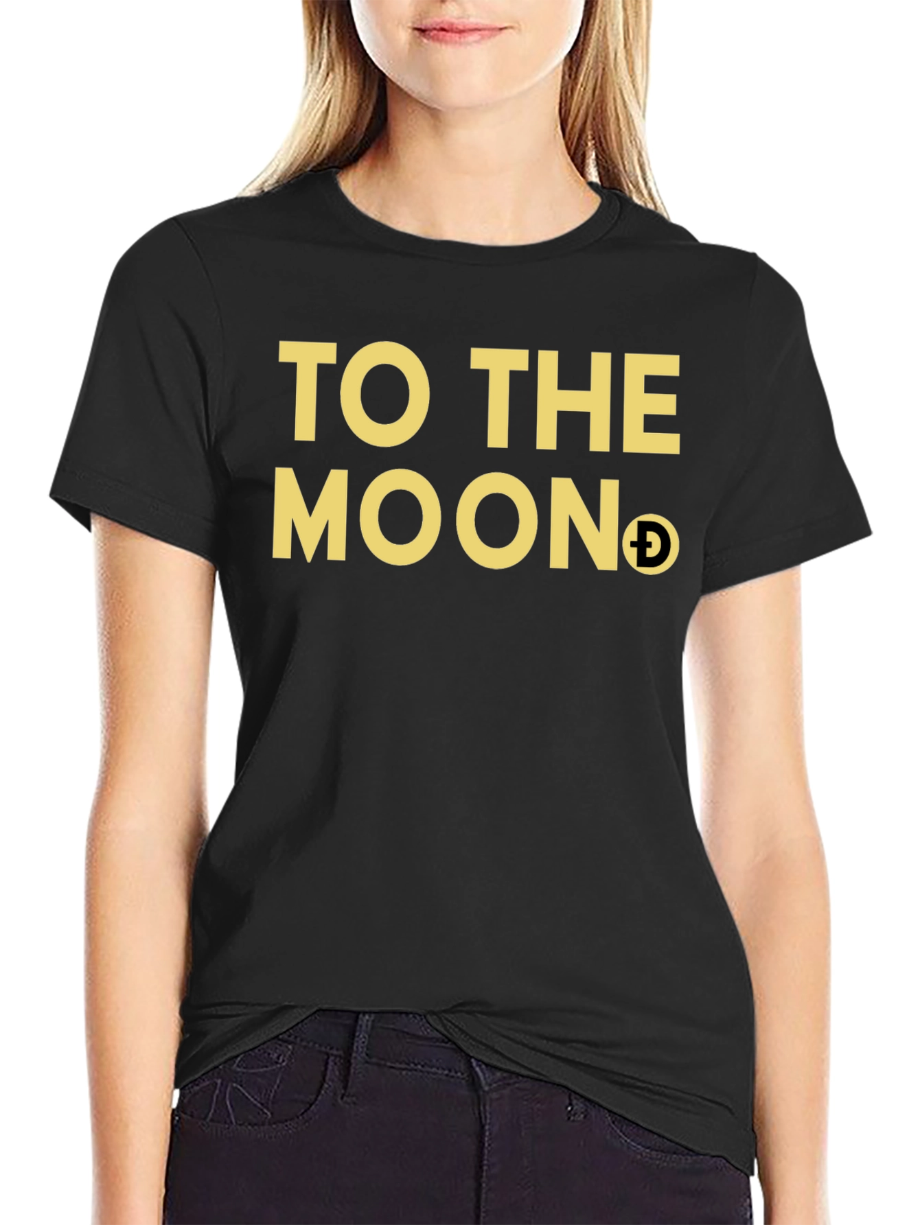 To the Moon Doge T-Shirt Black