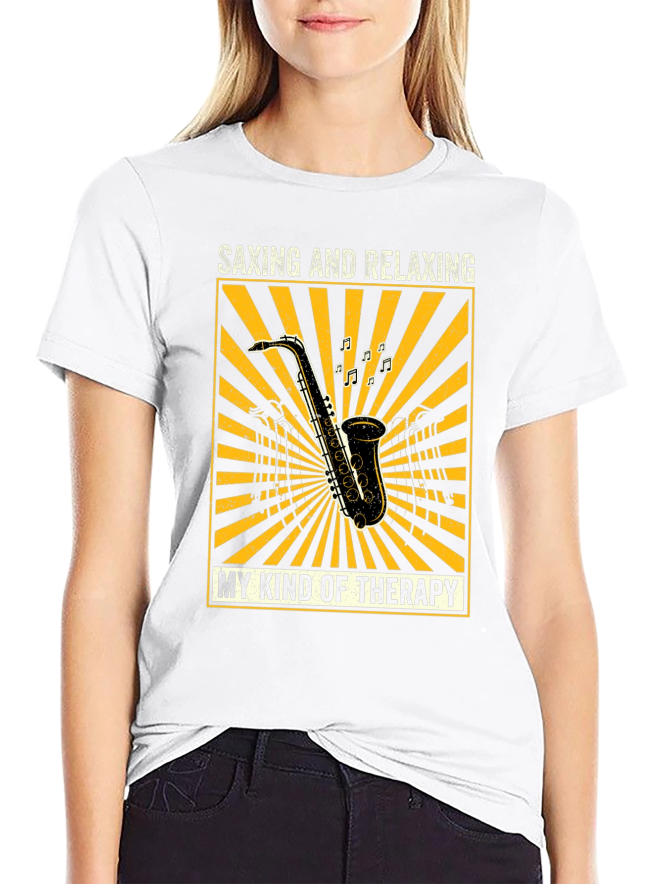 Saxing and Relaxing T-Shirt - Music Lovers Therapy Tee