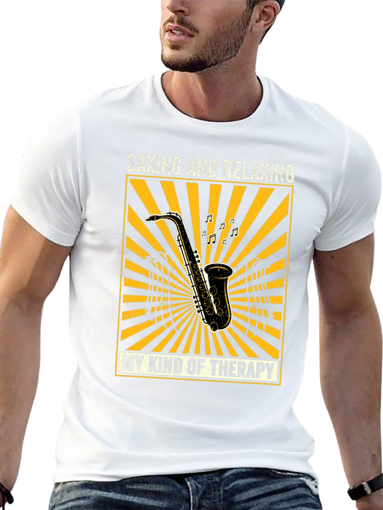 Saxing and Relaxing T-Shirt - Music Lovers Therapy Tee