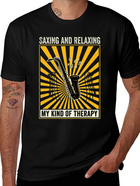 Saxing and Relaxing T-Shirt - Music Lovers Therapy Tee