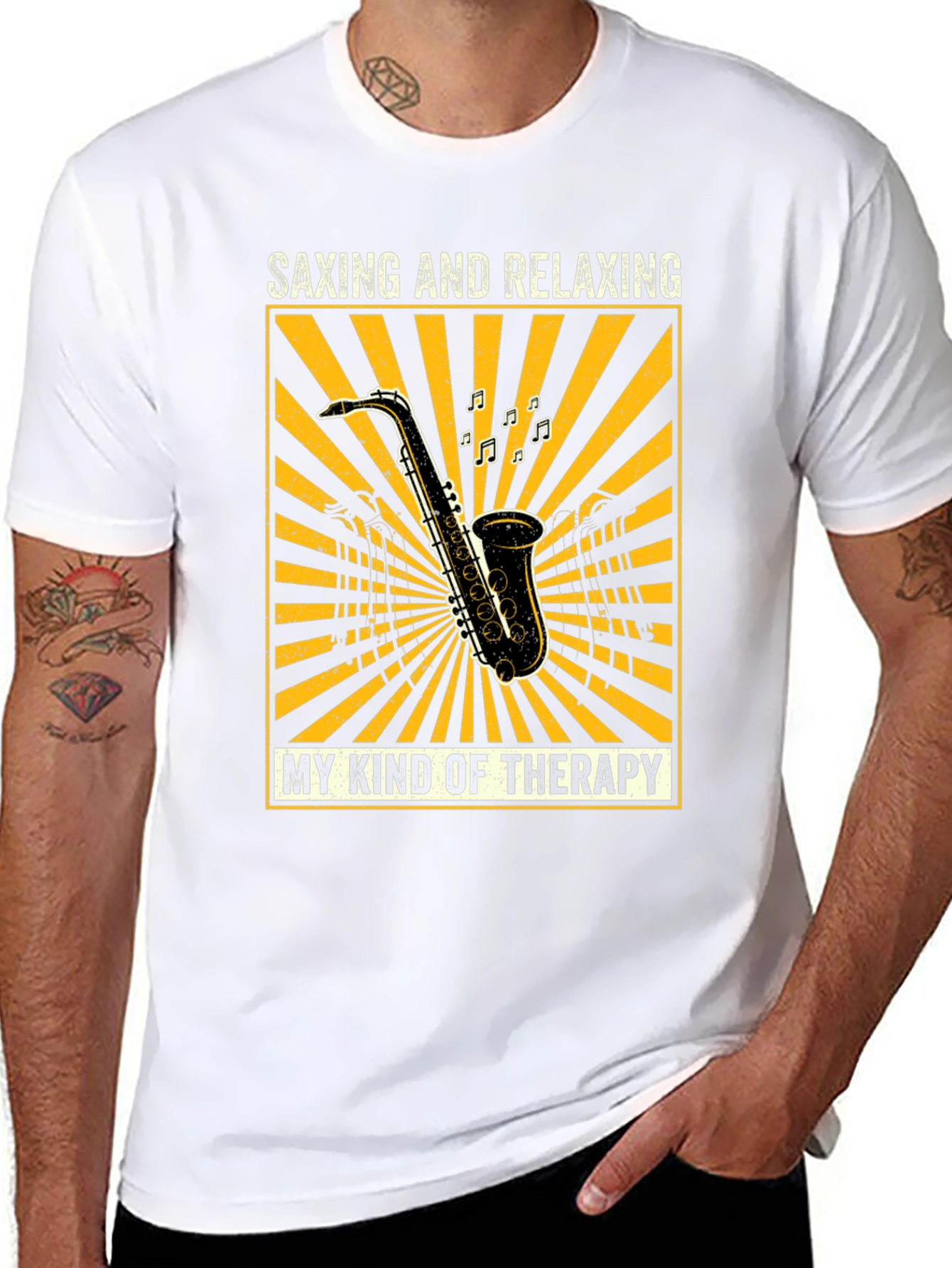 Saxing and Relaxing T-Shirt - Music Lovers Therapy Tee