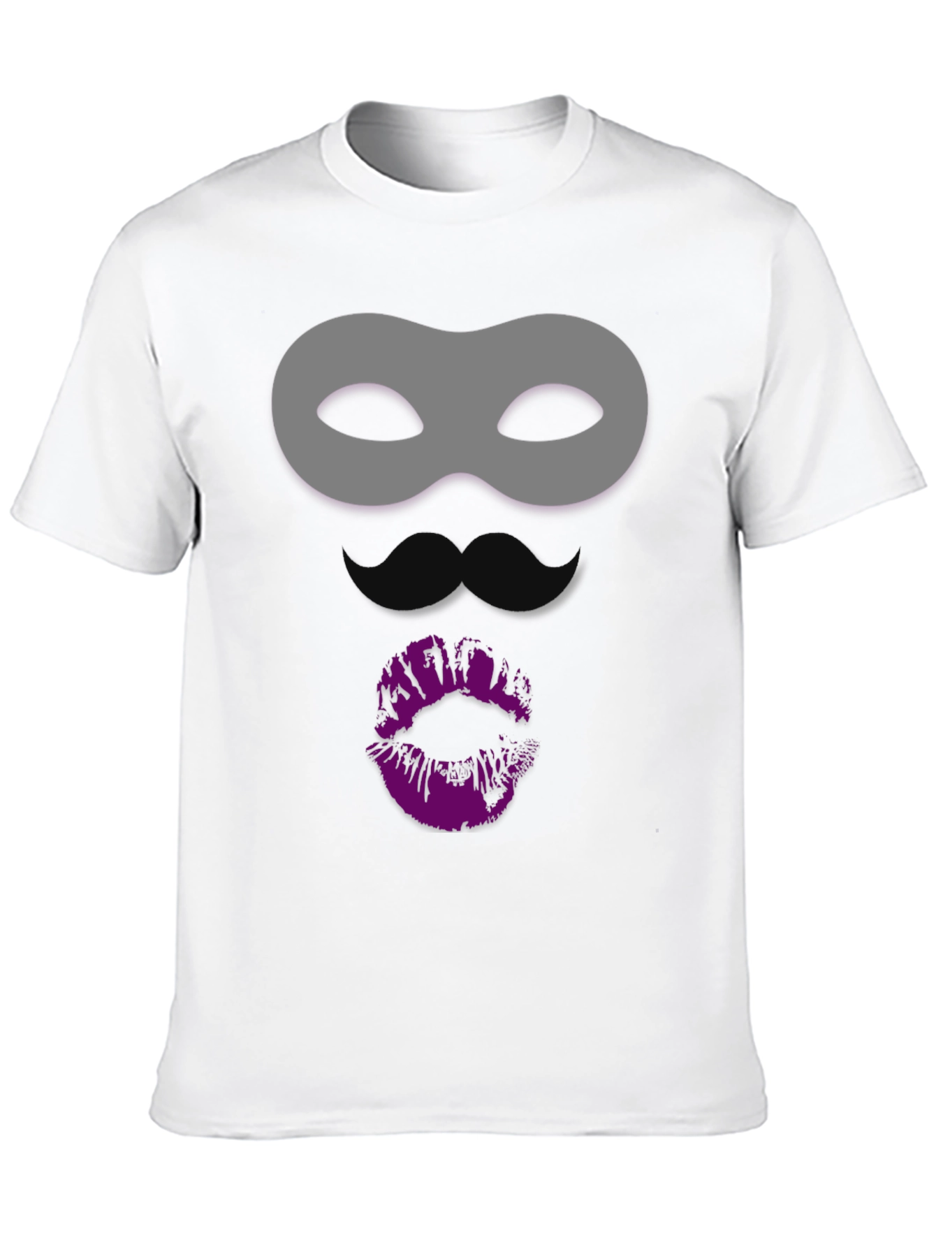 Masked Kiss Graphic Tee - Fun Novelty T-Shirt