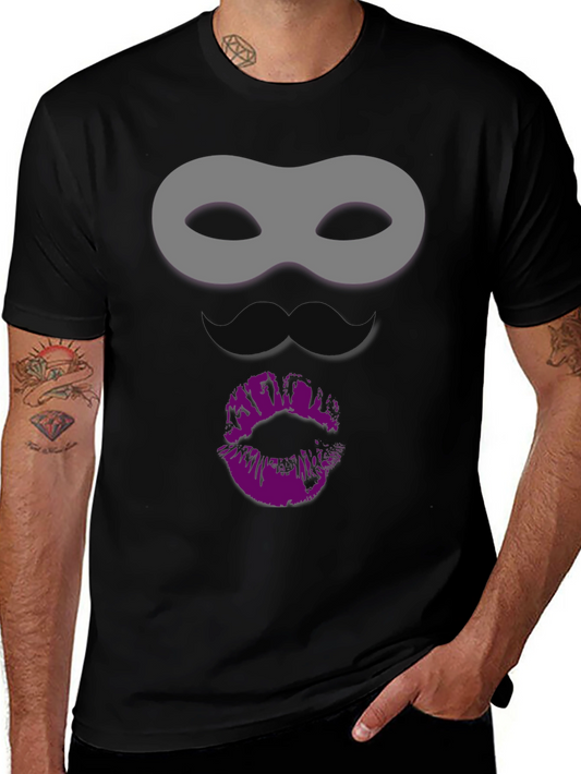 Masked Kiss Graphic Tee - Fun Novelty T-Shirt