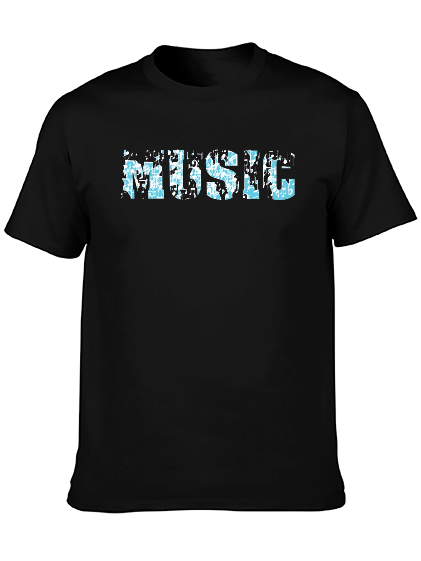 Music Notes Black T-Shirt