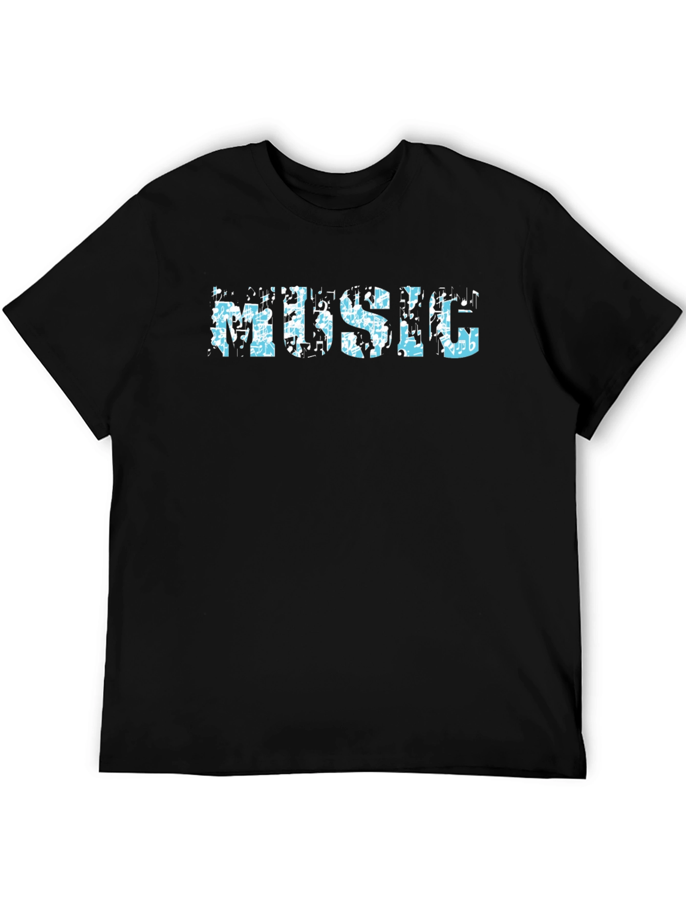 Music Notes Black T-Shirt
