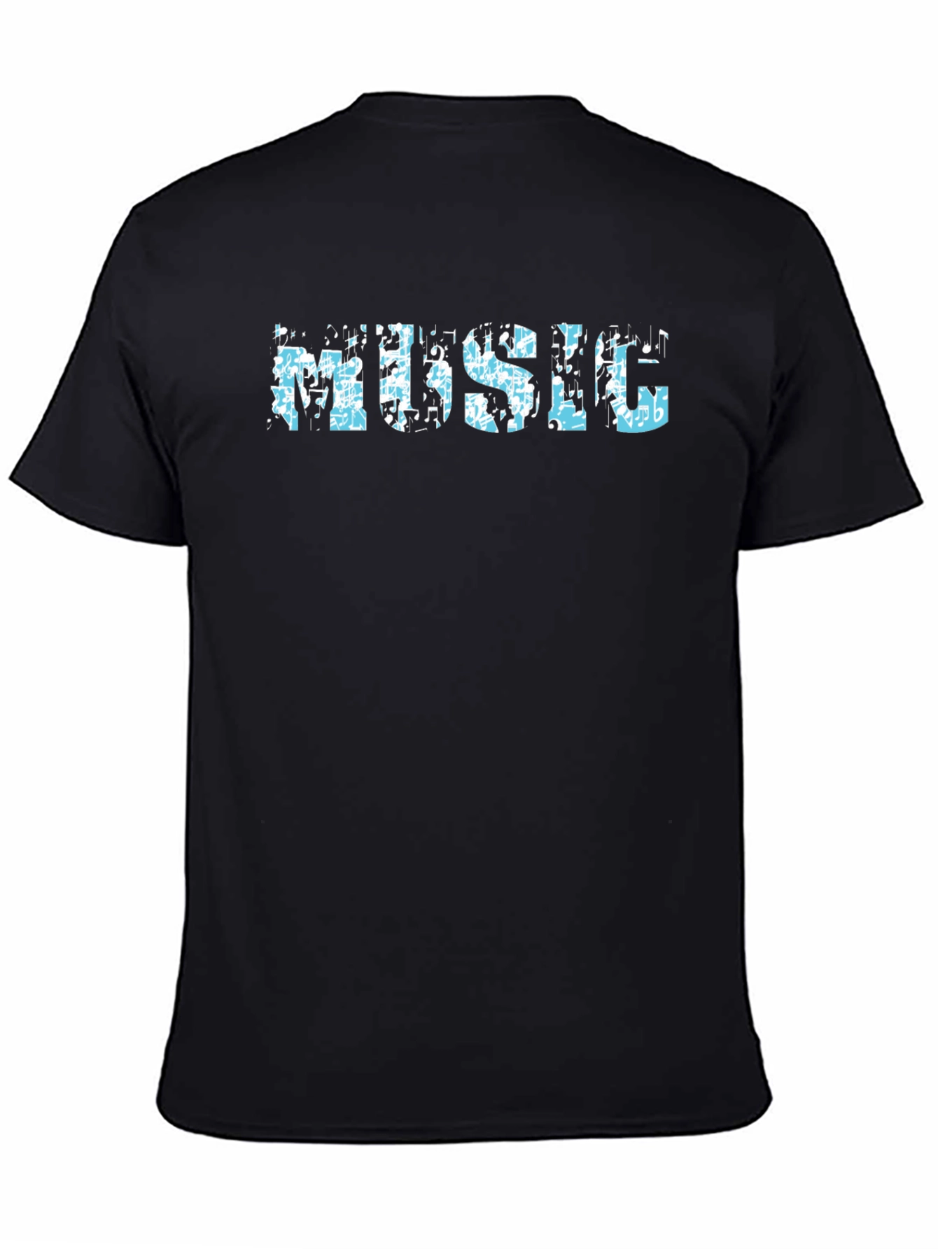Music Notes Black T-Shirt