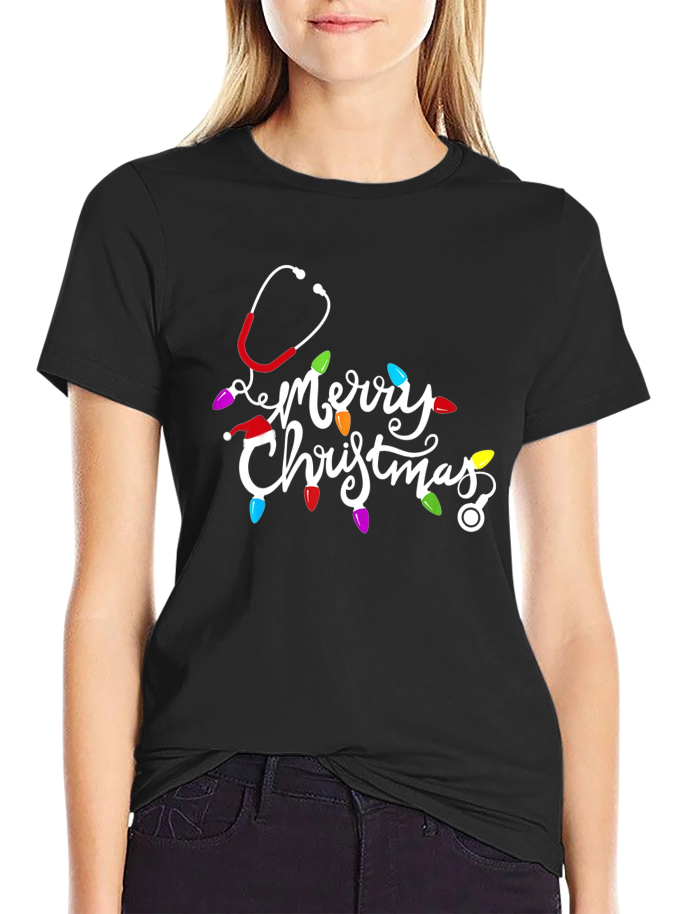 Merry Christmas Nurse Stethoscope T-Shirt